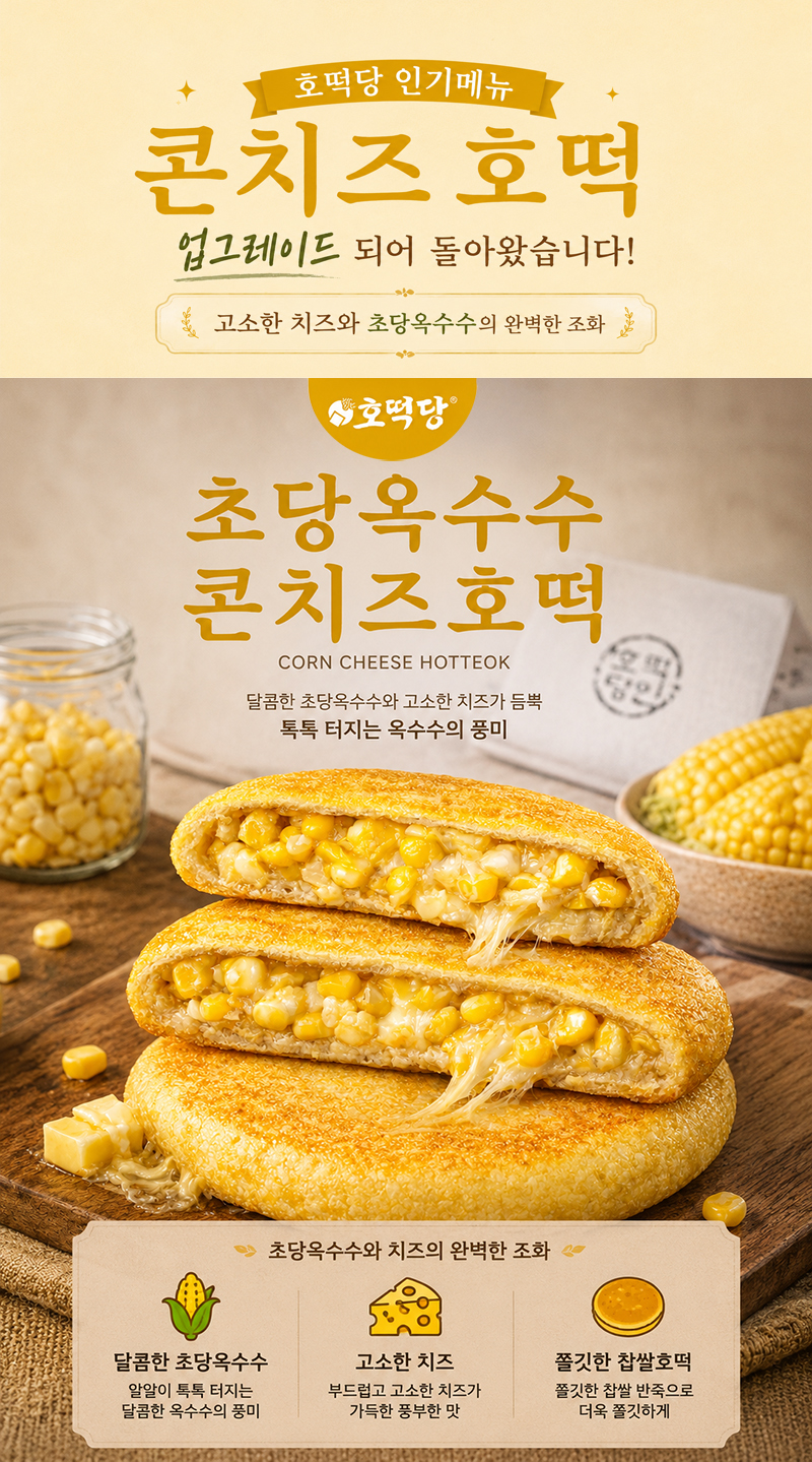 호떡당 초당옥수수 콘치즈호떡 1팩(5개입)