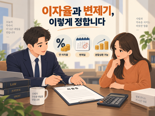 이자제한법상 최고이자율 연 20%와 이를 넘는 이자의 효력을 설명하는 이미지