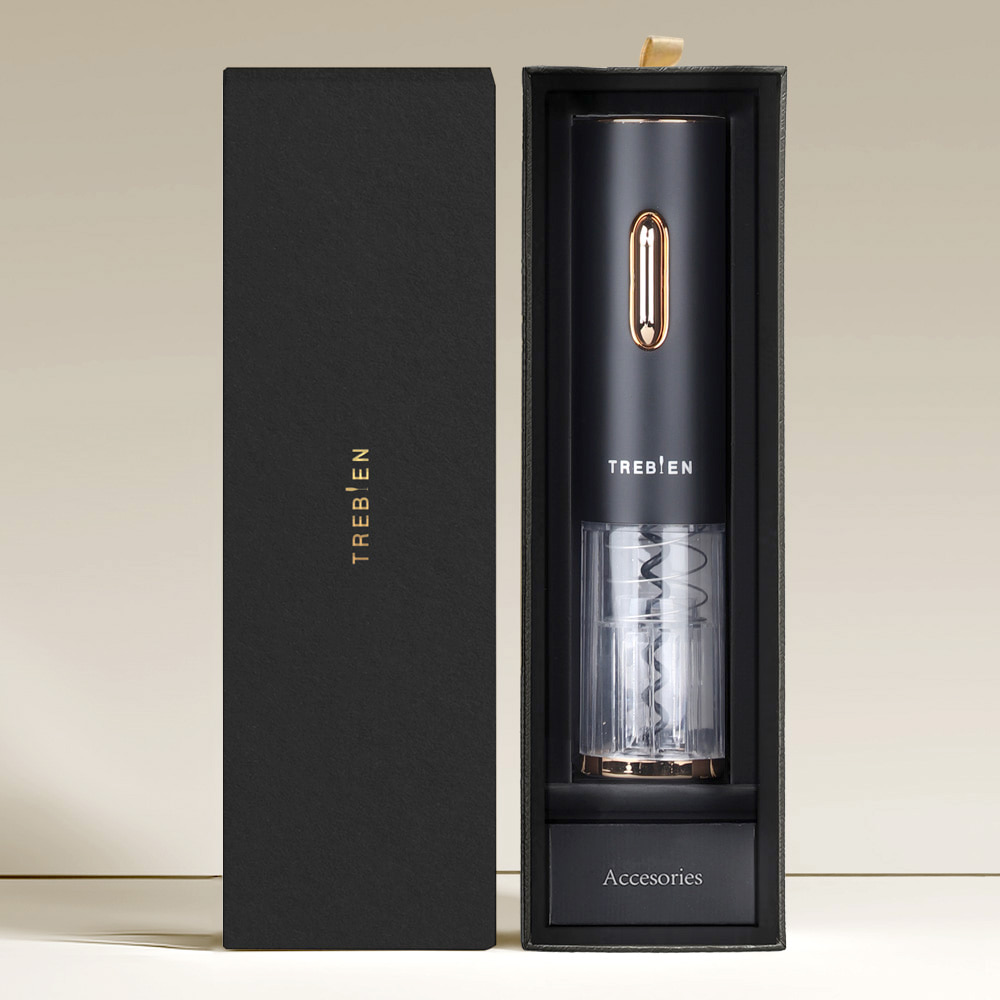 기업 로고인쇄용 전동 와인오프너 블랙 색상과 고급 선물박스