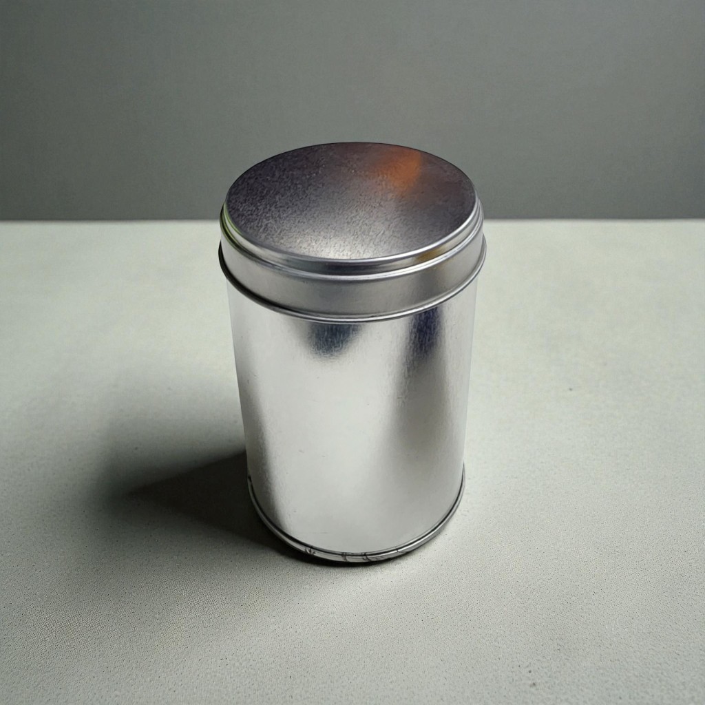 커스텀 인쇄가 가능한 기본형 원통 실버 틴케이스