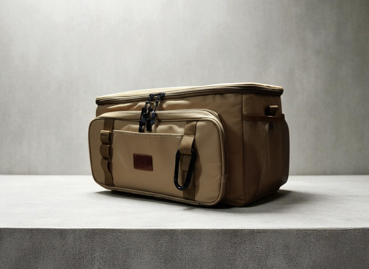 브랜드 로고 인쇄가 가능한 베이지색 옥스포드 보냉백 캠핑 쿨러백 아이스백