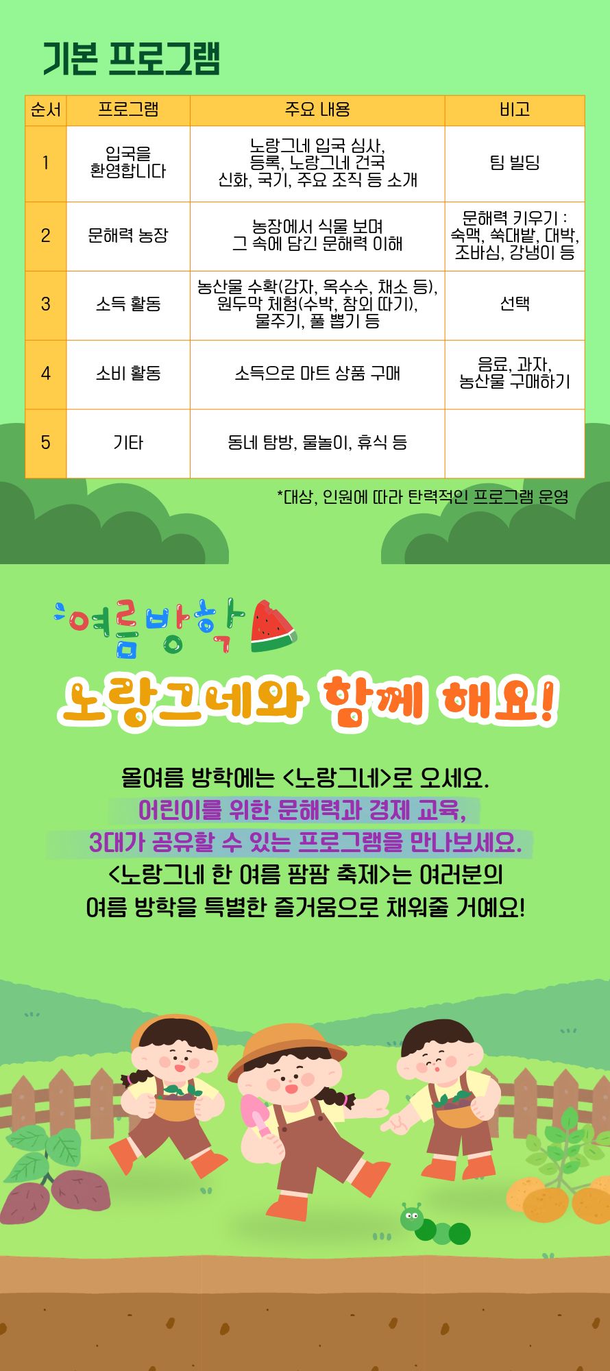 [노랑그네] 여름방학 한여름 팜팜축제