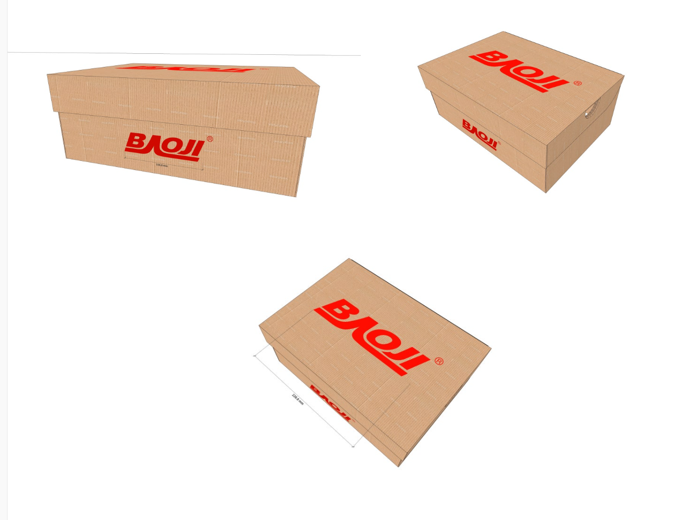 광고 촬영용으로 제작된 맞춤 신발 박스 전체 구성 모습