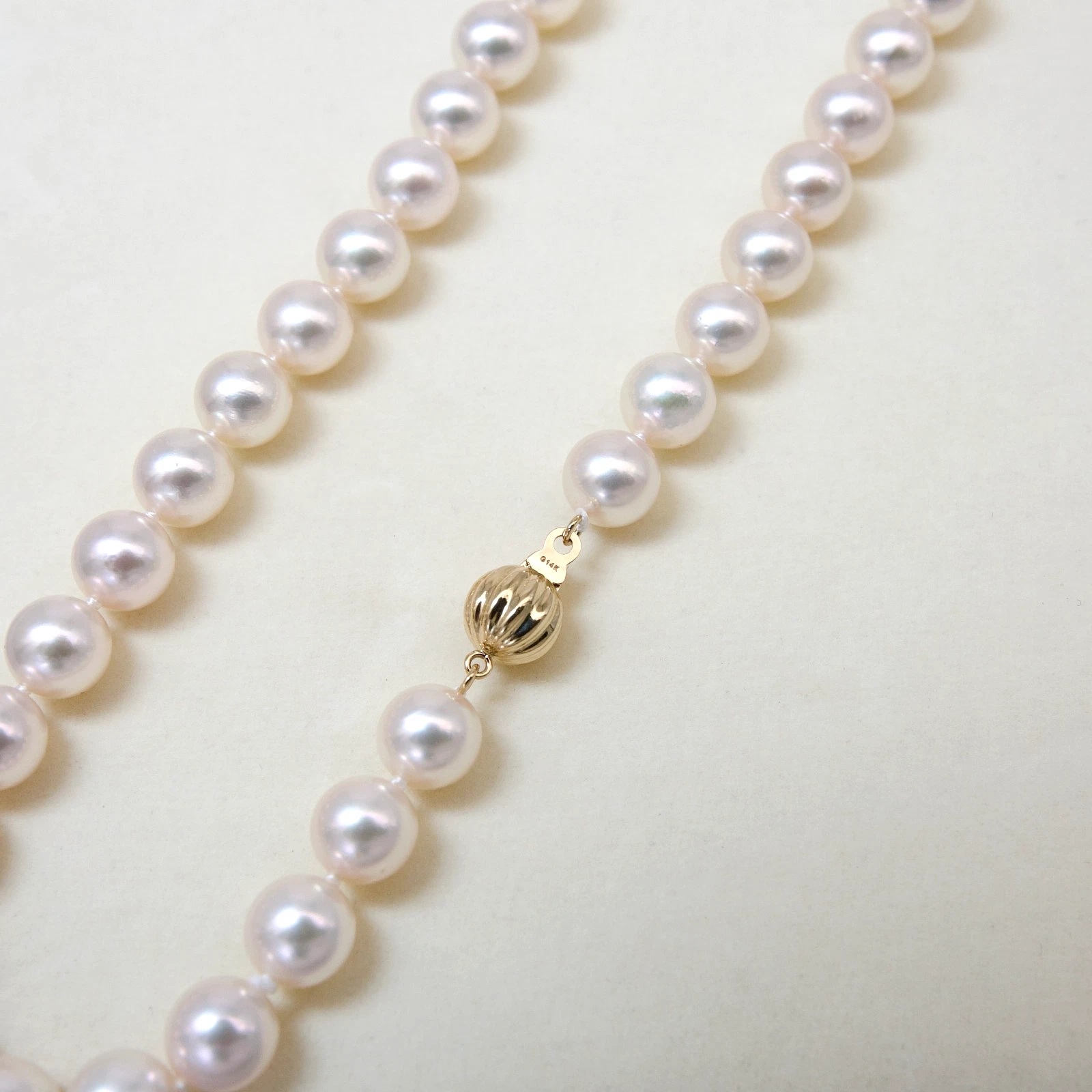 8~8.5mm 화이트로즈컬러아코야진주목걸이