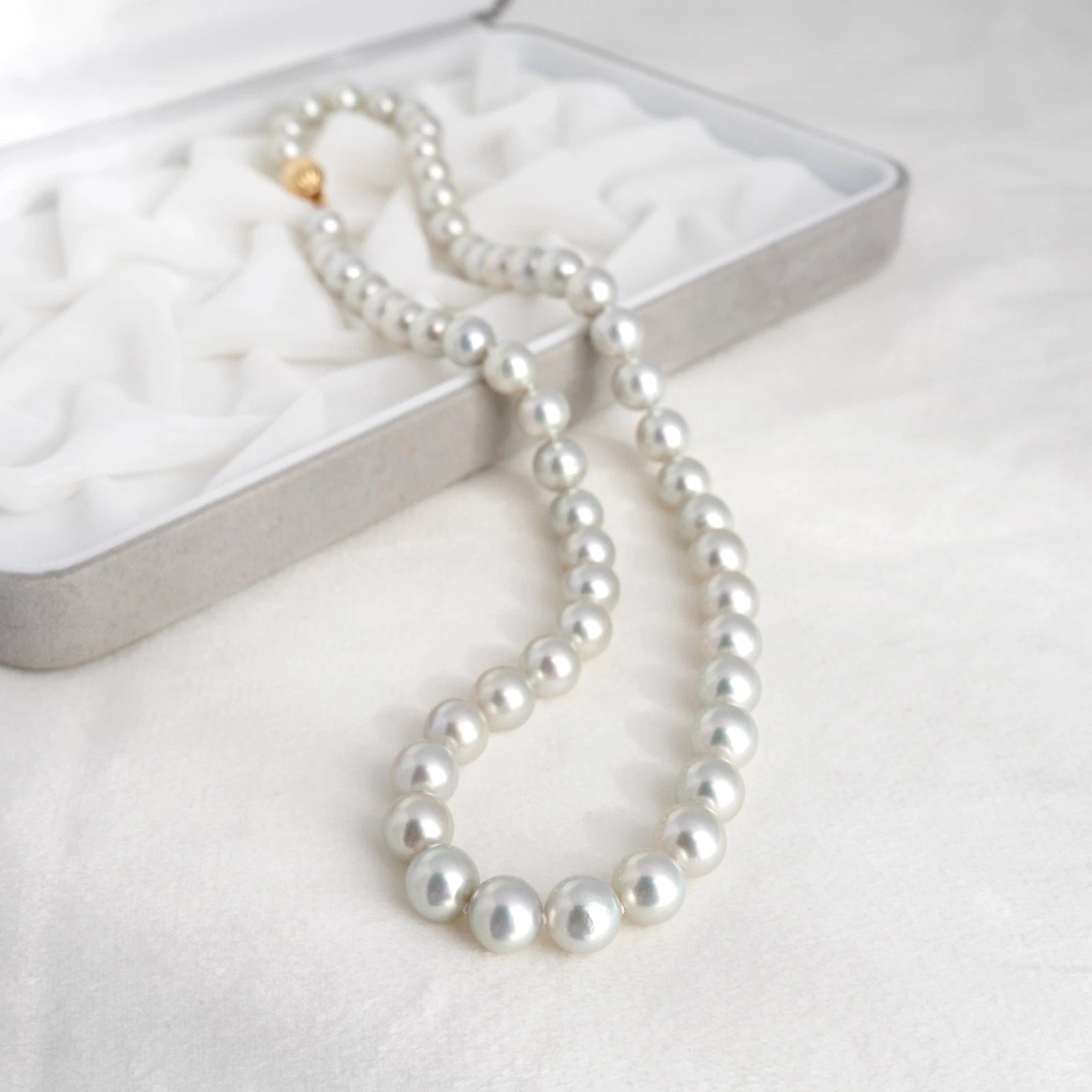 7.5~8mm 실버컬러아코야진주목걸이