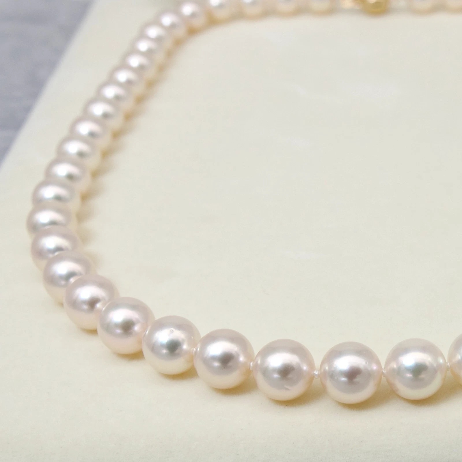 8~8.5mm 화이트로즈컬러아코야진주목걸이