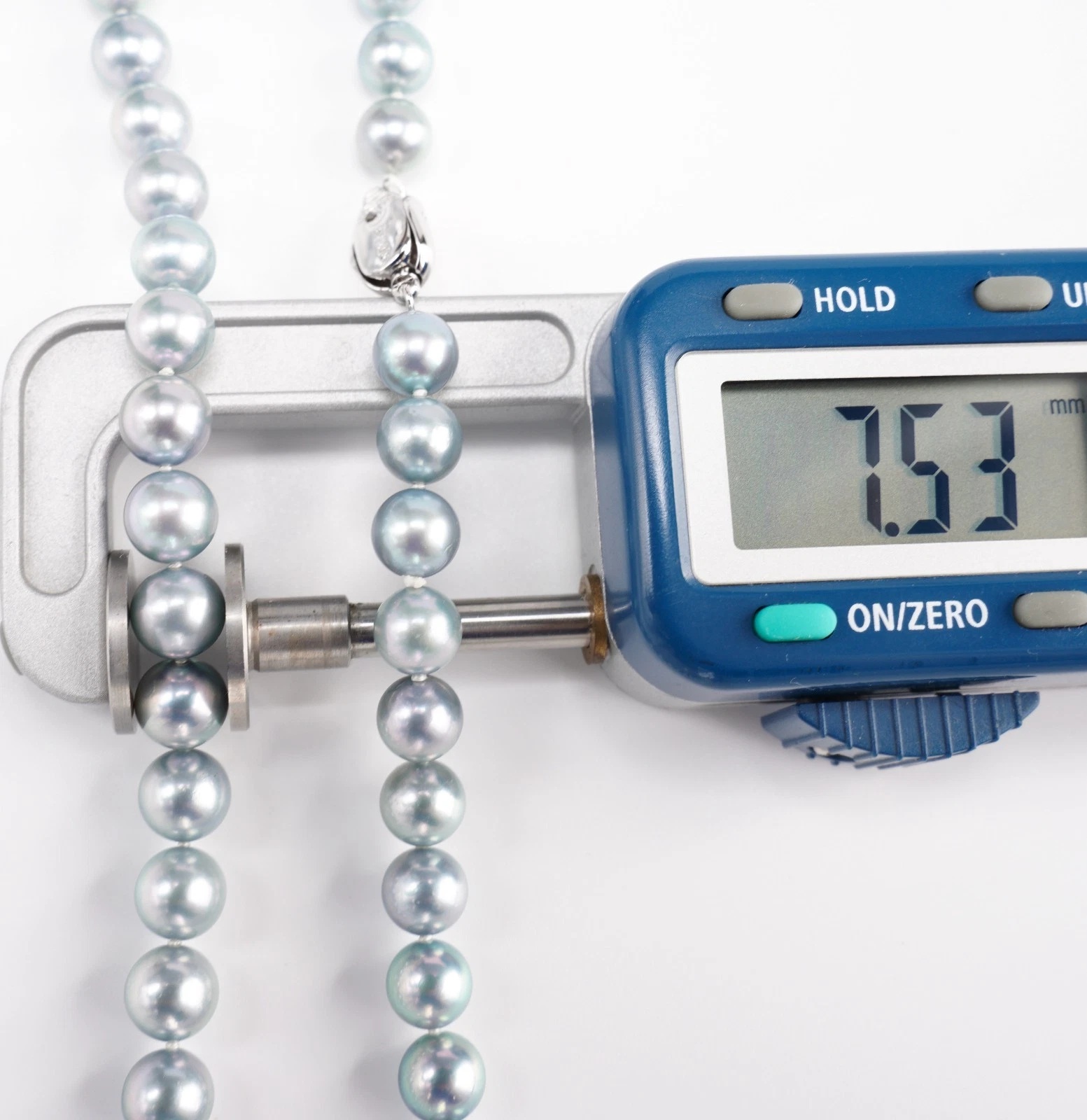 7~7.5mm 실버컬러아코야진주목걸이