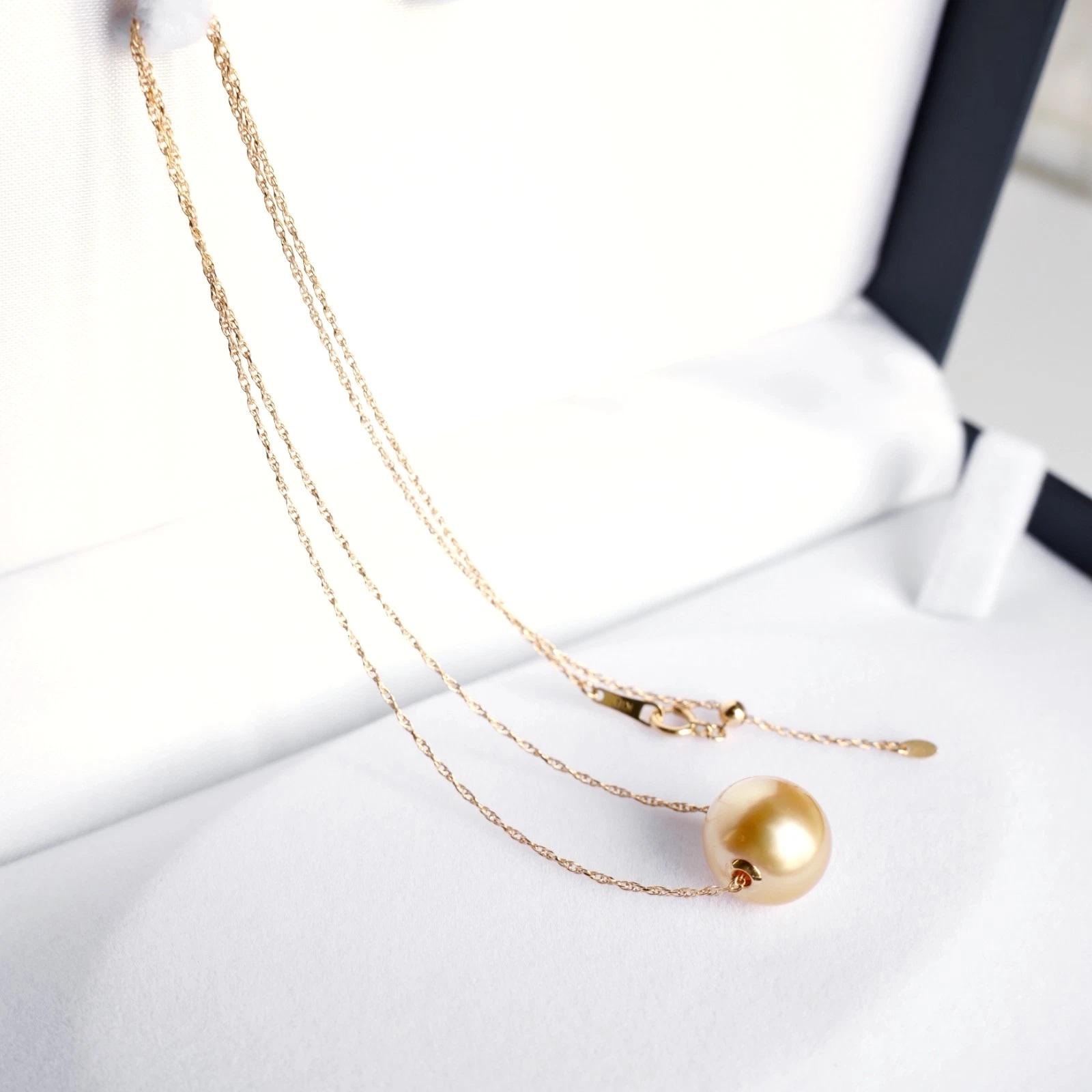 11.6mm Golden South Sea Cultured Pearl 18K Yellow Gold Necklace