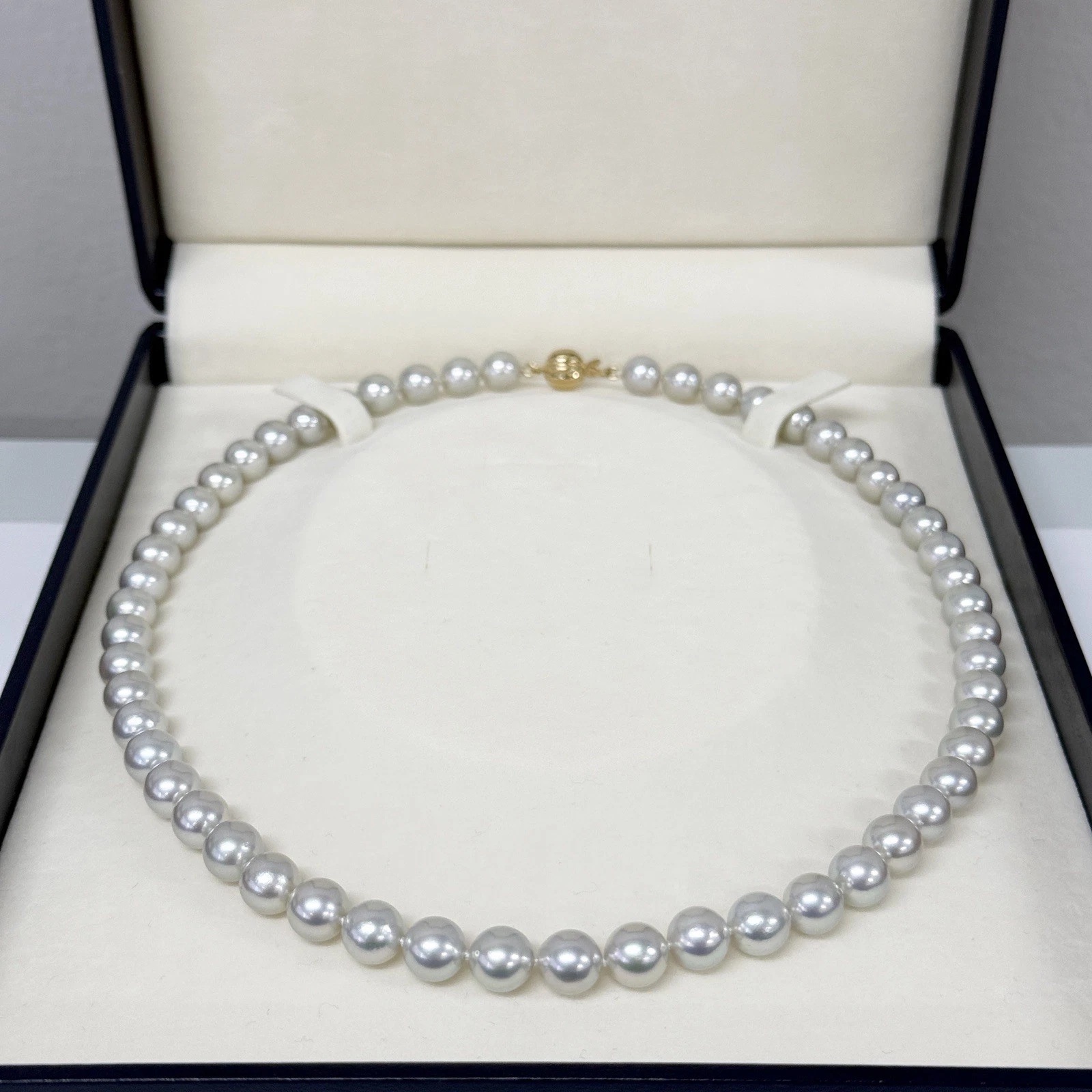 7.5~8mm 실버컬러아코야진주목걸이