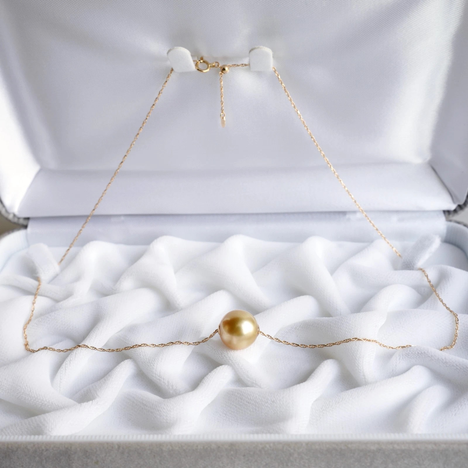 11.6mm Golden South Sea Cultured Pearl 18K Yellow Gold Necklace