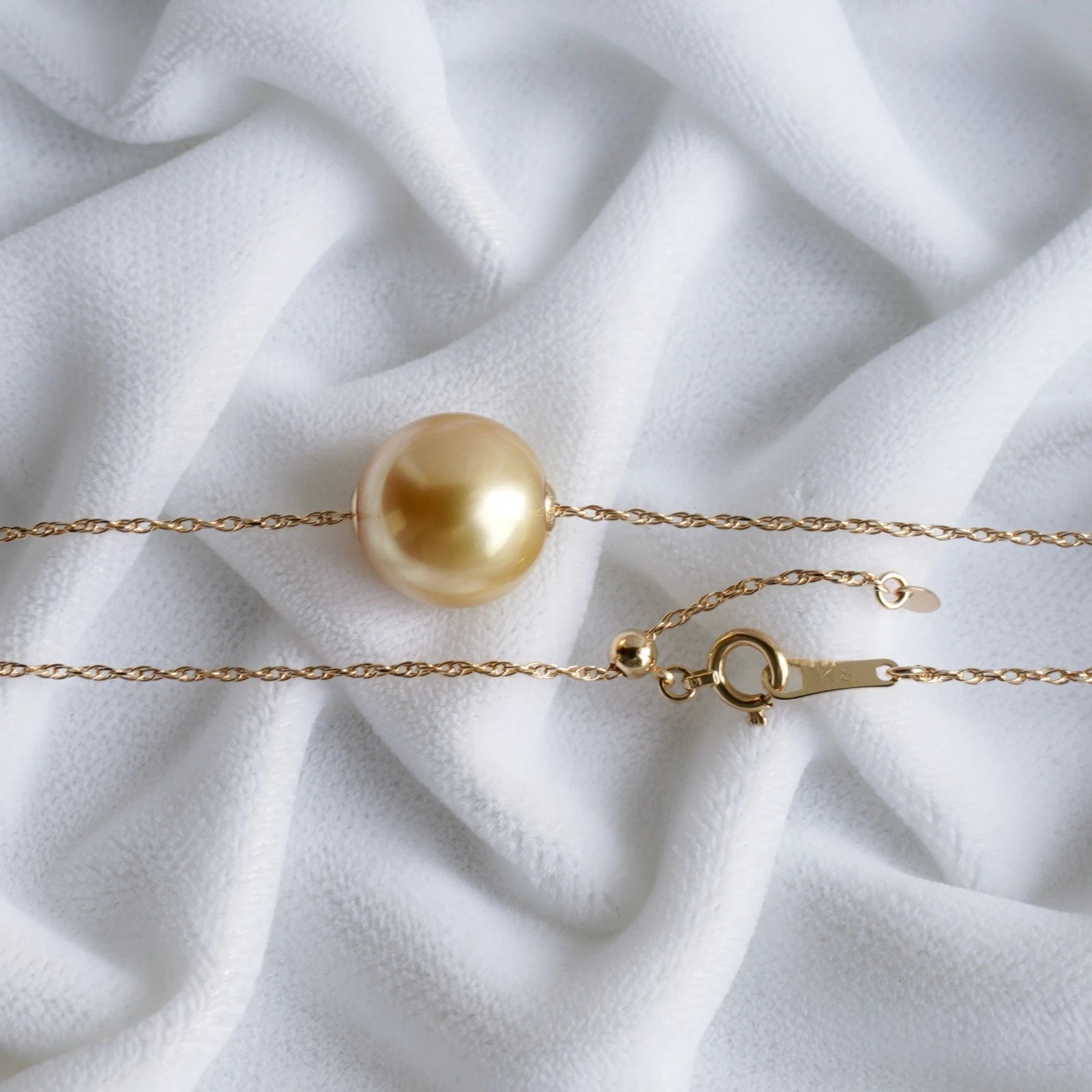 11.6mm Golden South Sea Cultured Pearl 18K Yellow Gold Necklace
