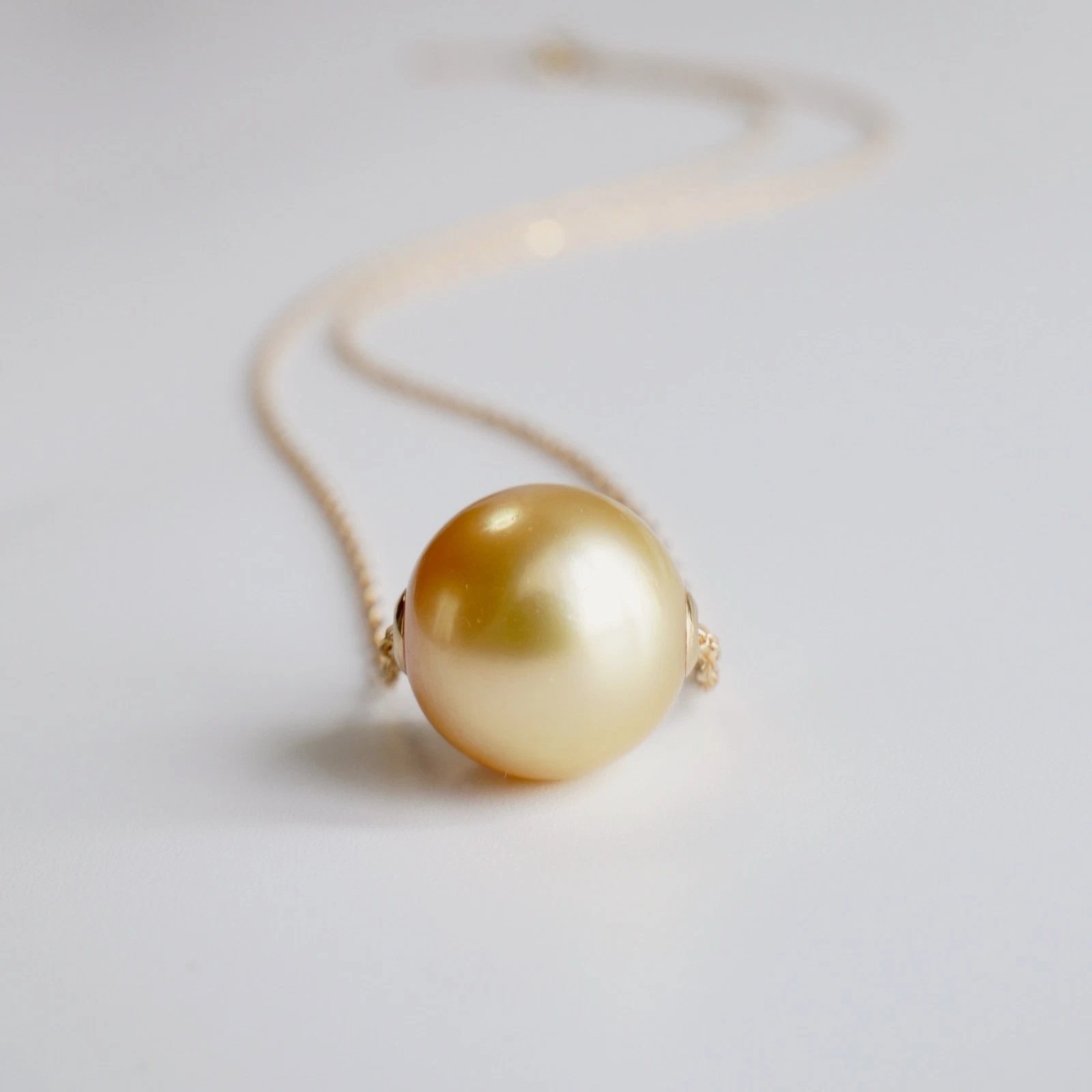 11.6mm Golden South Sea Cultured Pearl 18K Yellow Gold Necklace