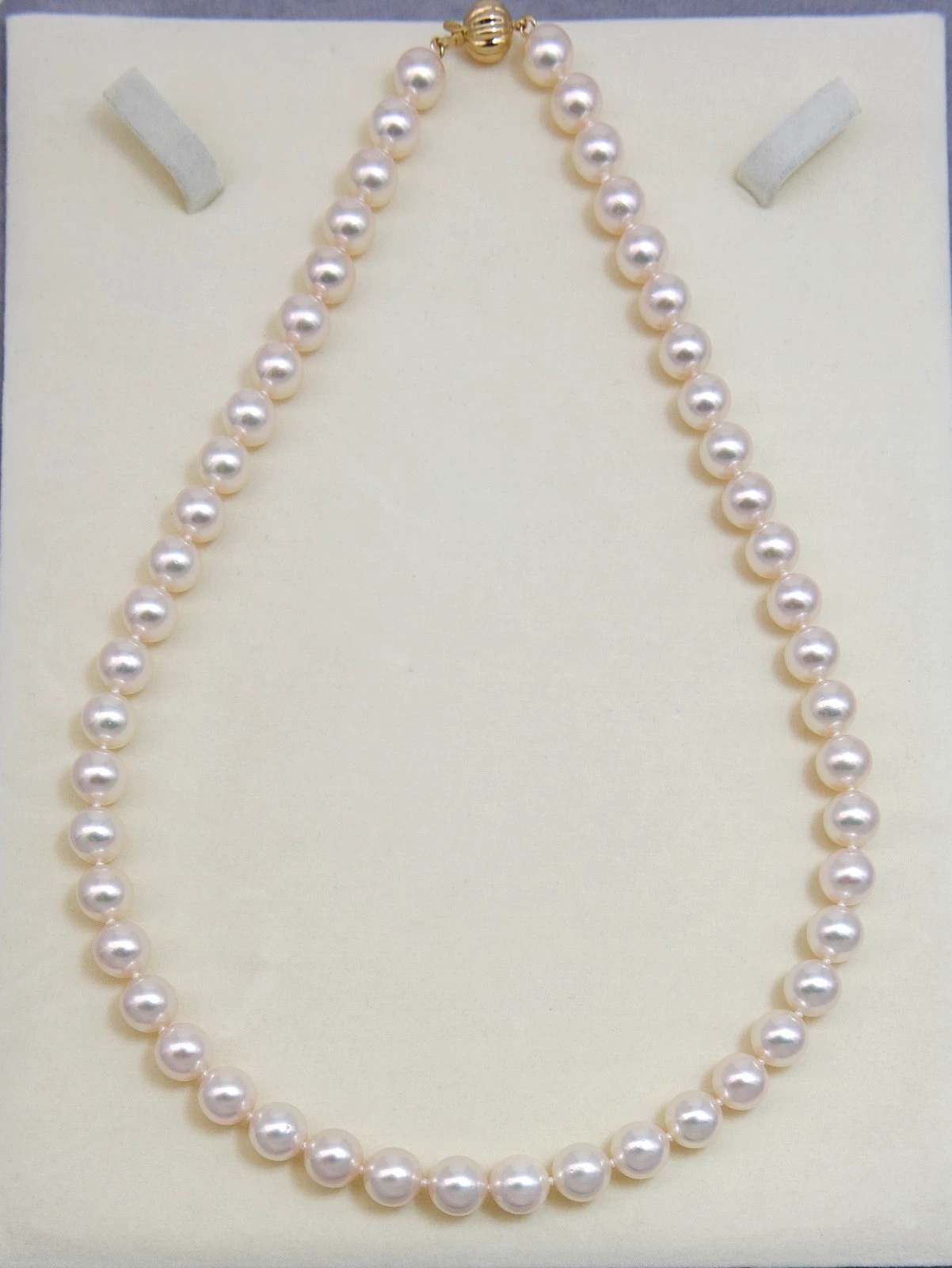 8~8.5mm 화이트로즈컬러아코야진주목걸이