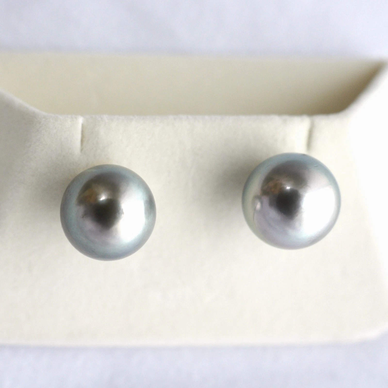 12.2~12.4mm타히티흑진주18k골드귀걸이