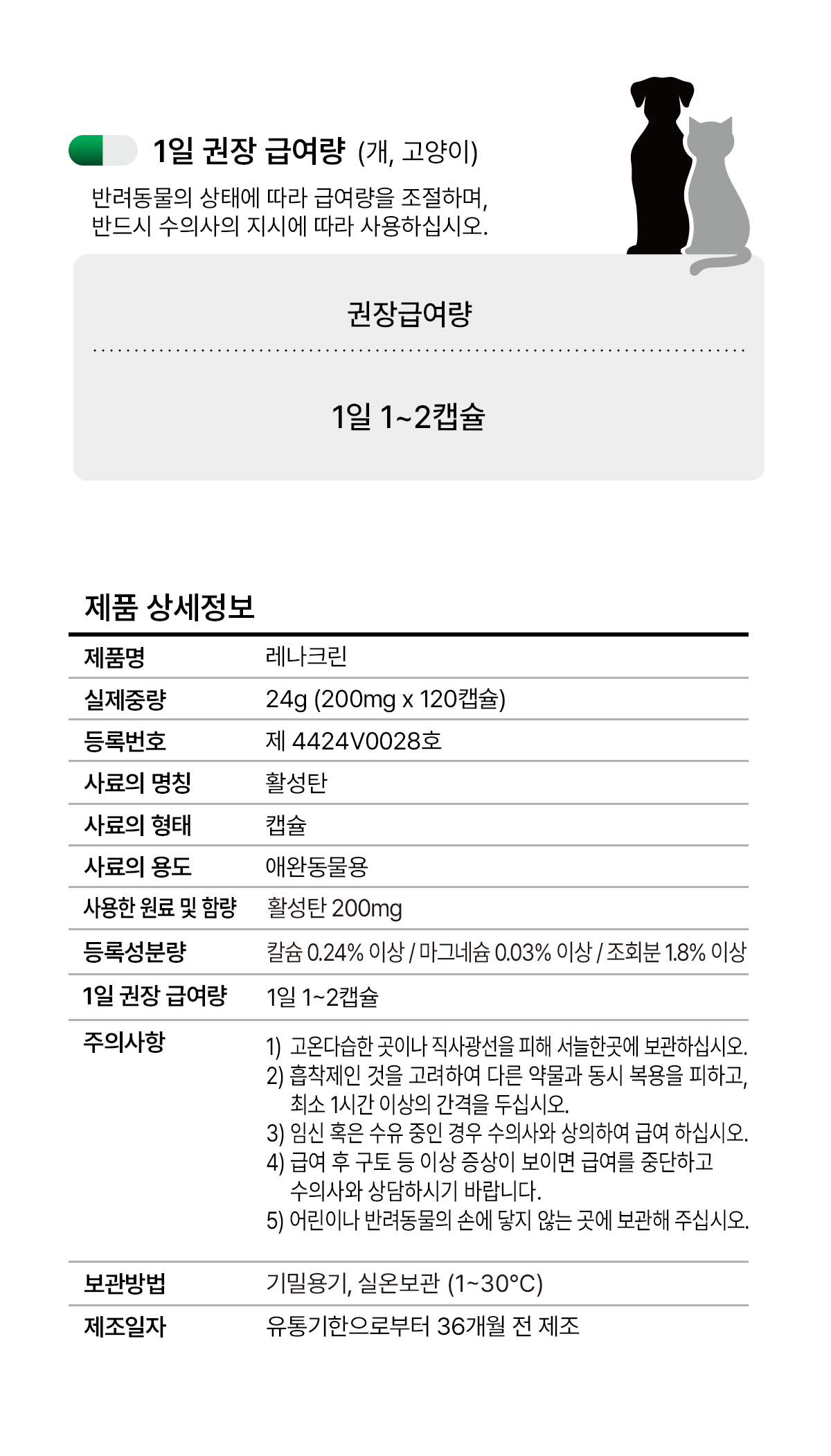 레나크린 구형흡착탄 200mg