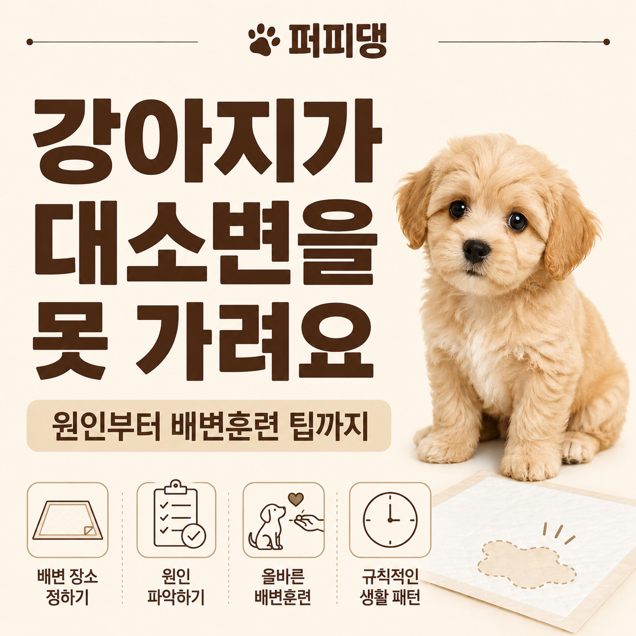 강아지가 대소변을 잘 못 가려요, 원인과 훈련 방법