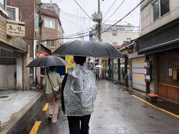 지소행 서촌 지구봉사단 비가 와도 활동하는 모습