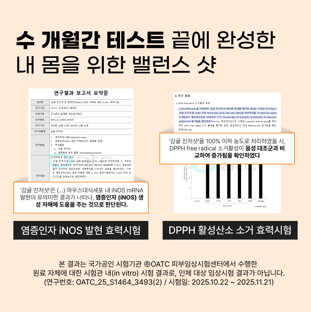 [7일분] 감귤진저샷 (감귤 40%, 국산 생강 40%)