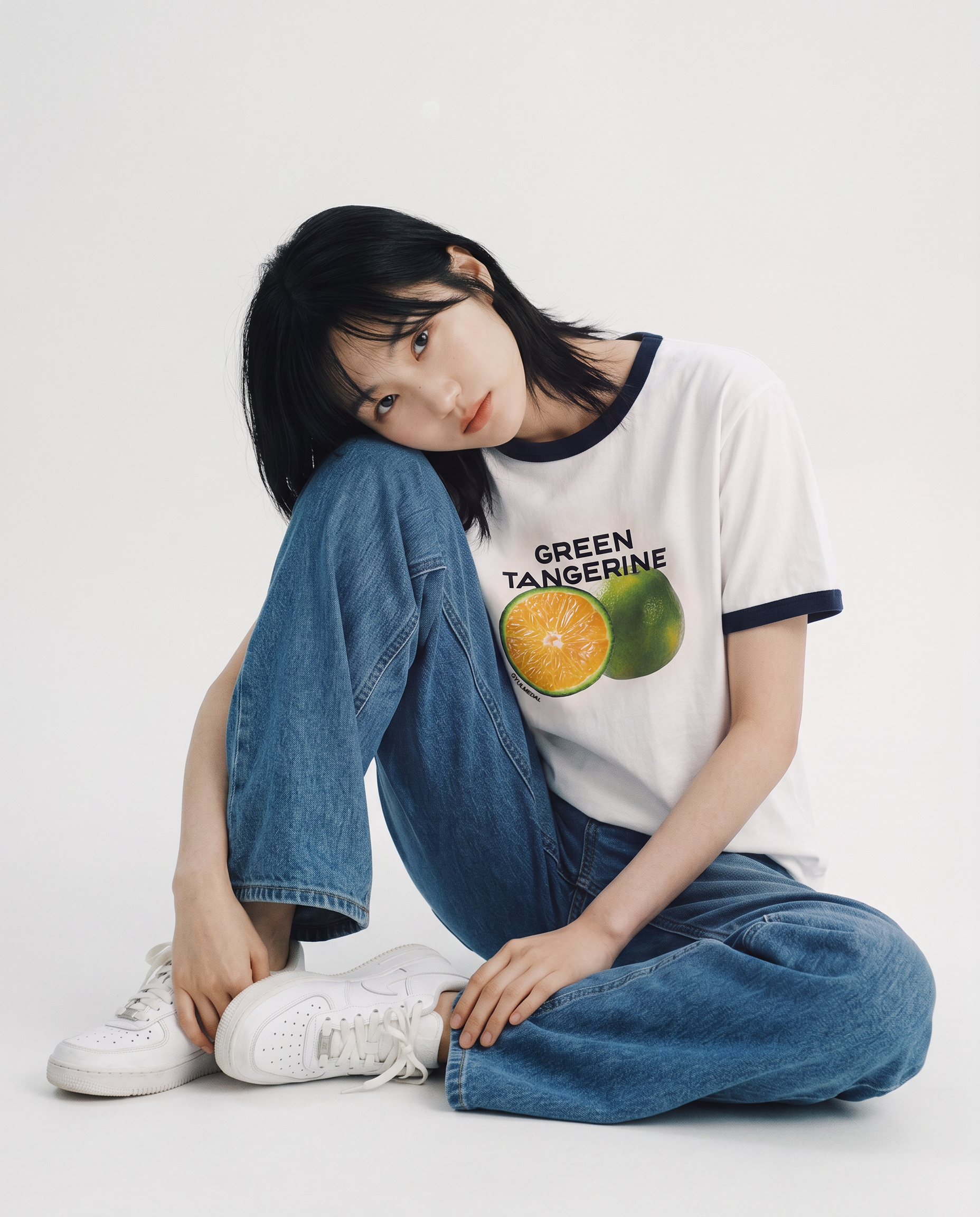 청귤 링거 티셔츠