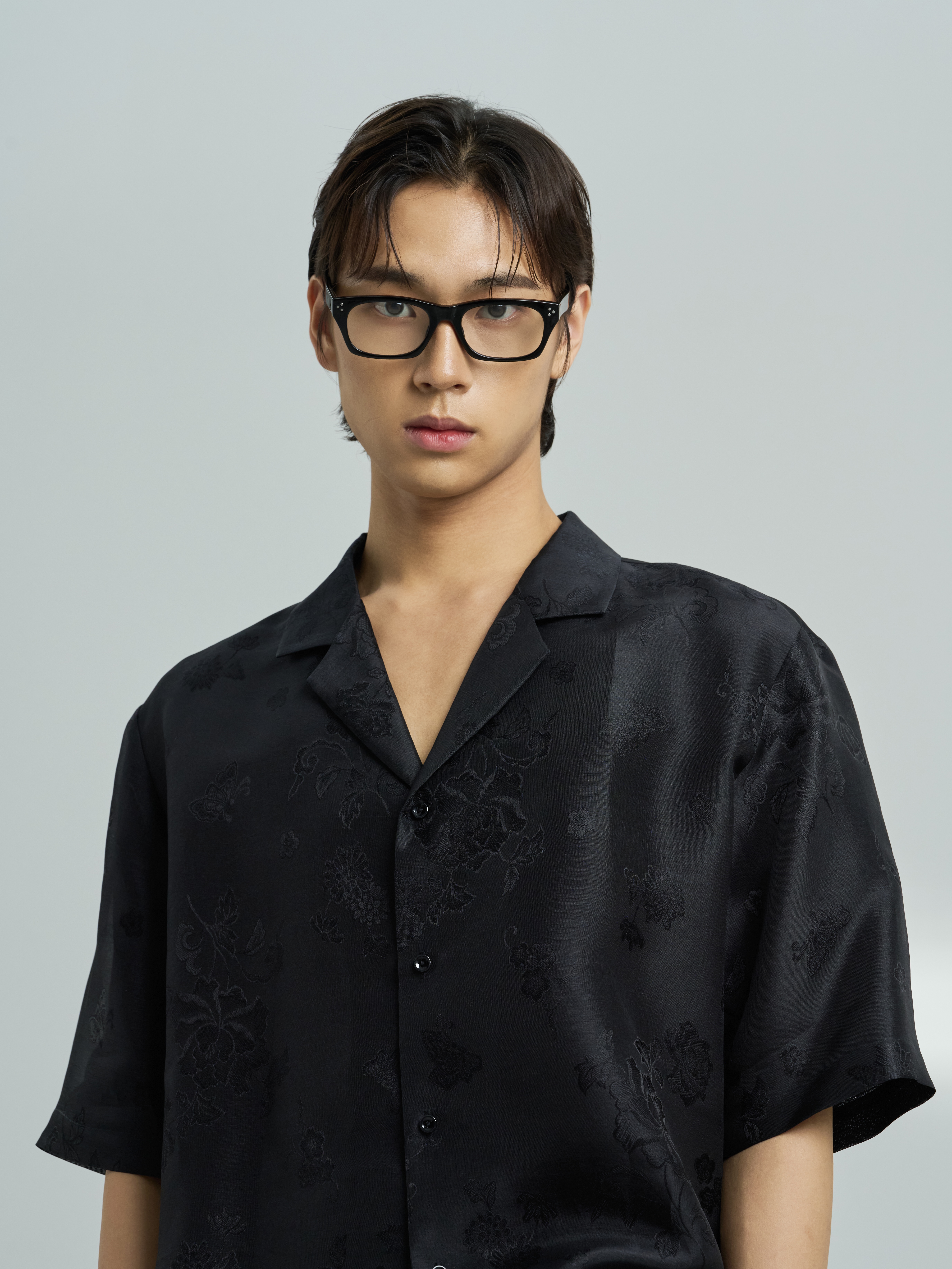 Korean Traditional Silk Oversized Short-Sleeve Shirt