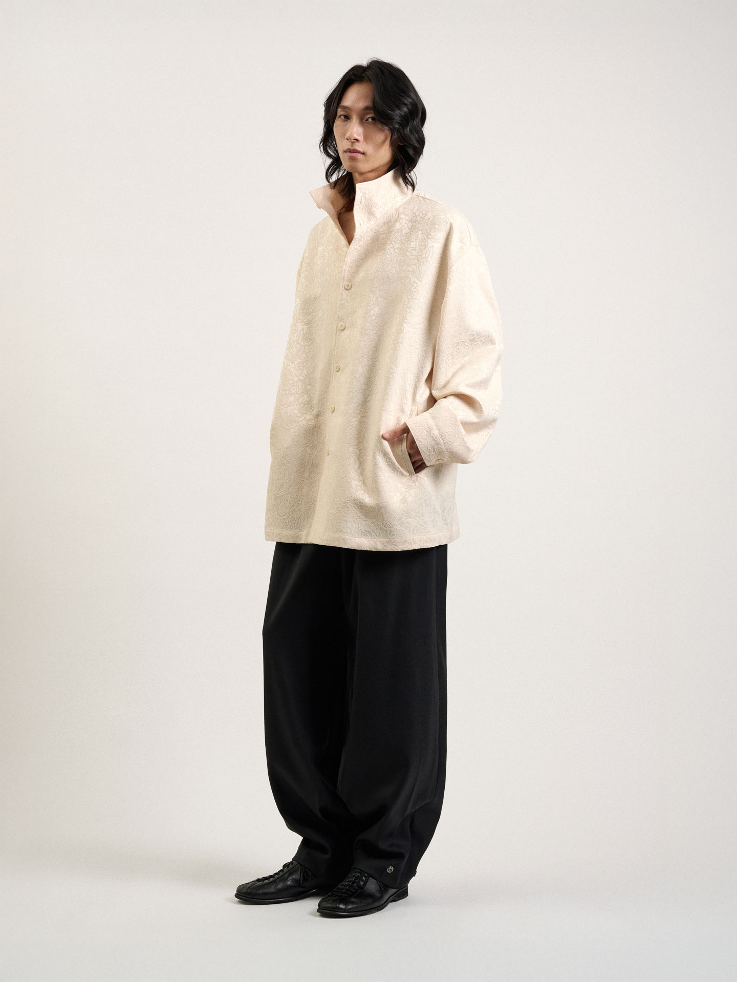 Over Sized Jacquard Shirt - Two color