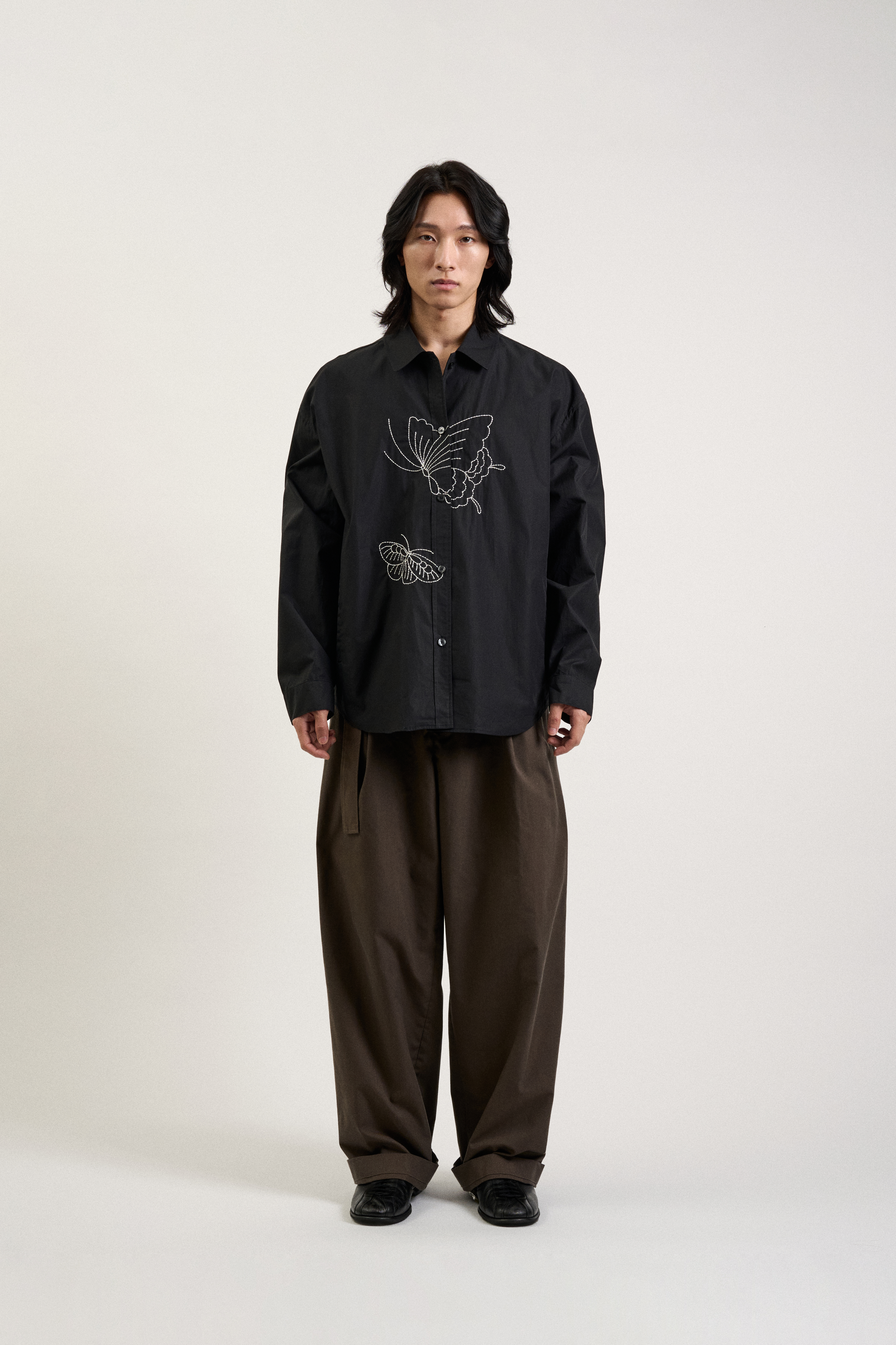 Stitch Embroidered Butterfly Shirt