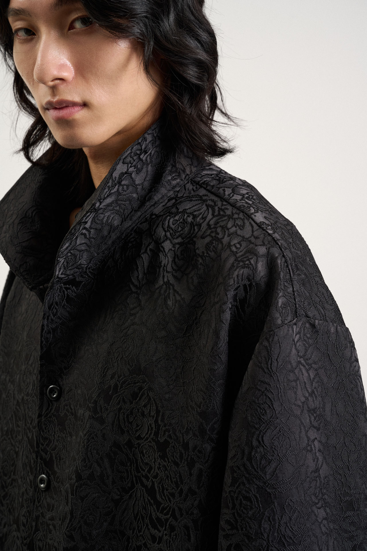 Over Sized Jacquard Shirt - Two color