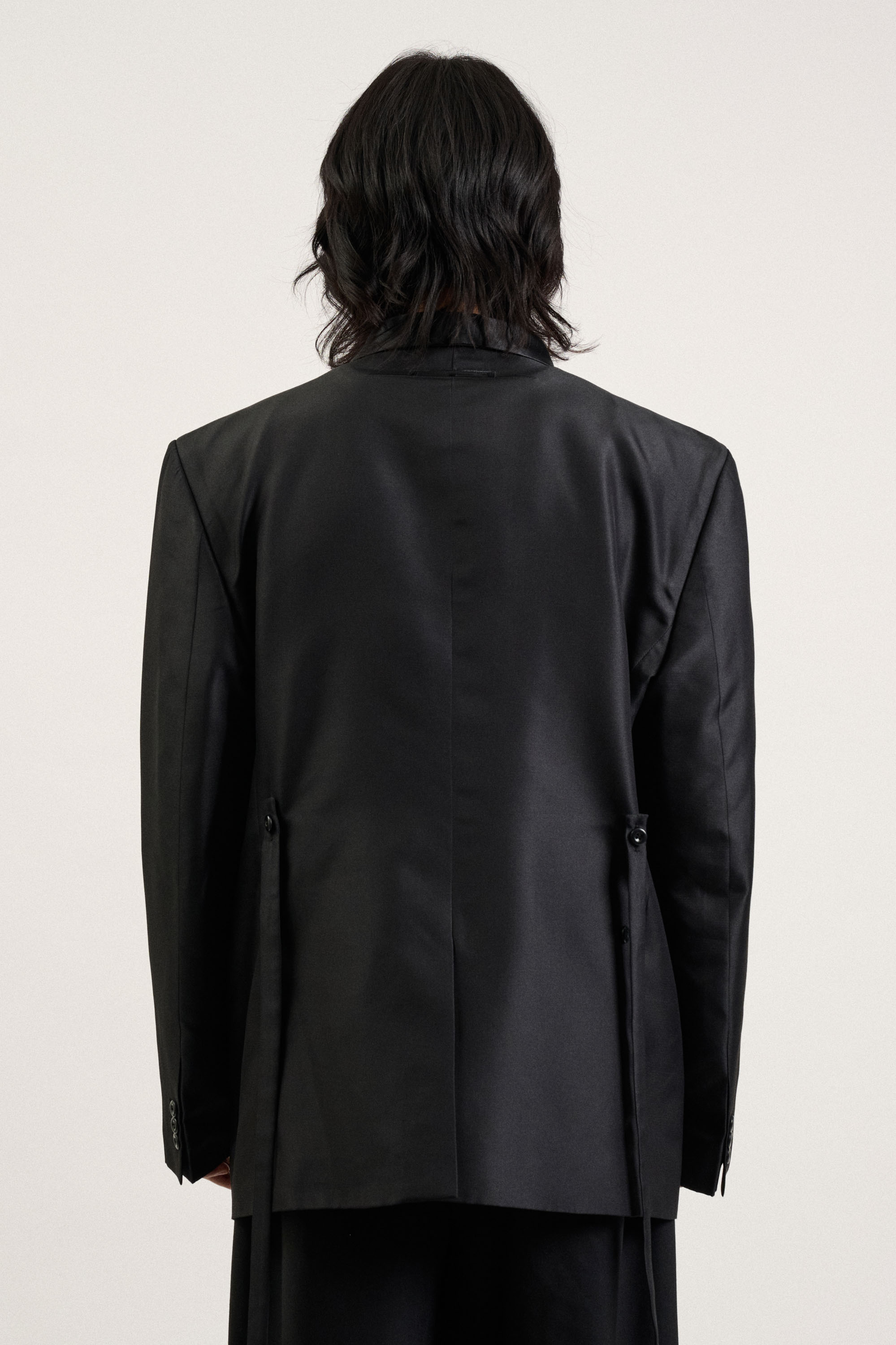 Shawl Collar Silk Blazer - Goreum Type2