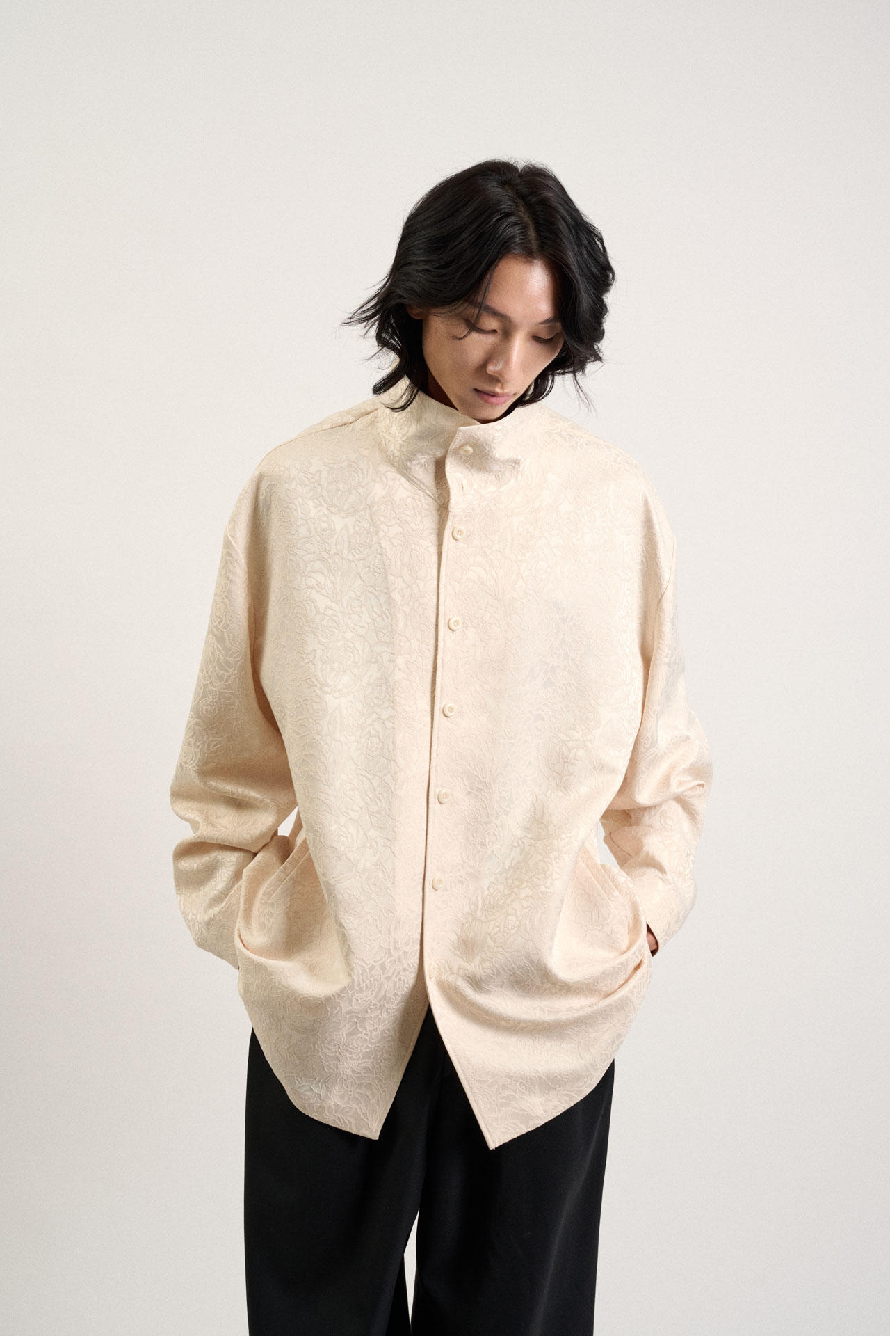 Over Sized Jacquard Shirt - Two color
