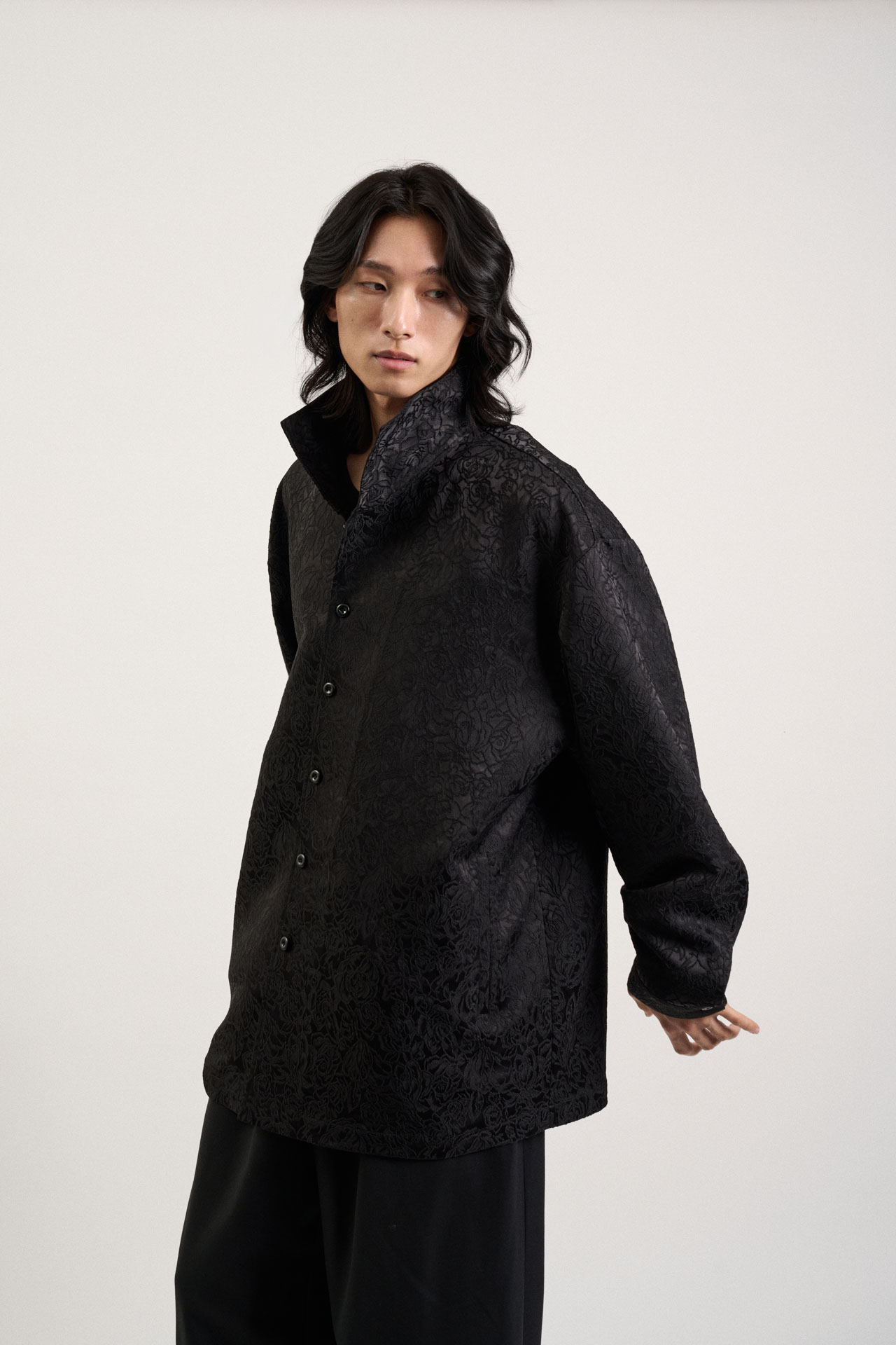 Over Sized Jacquard Shirt - Two color