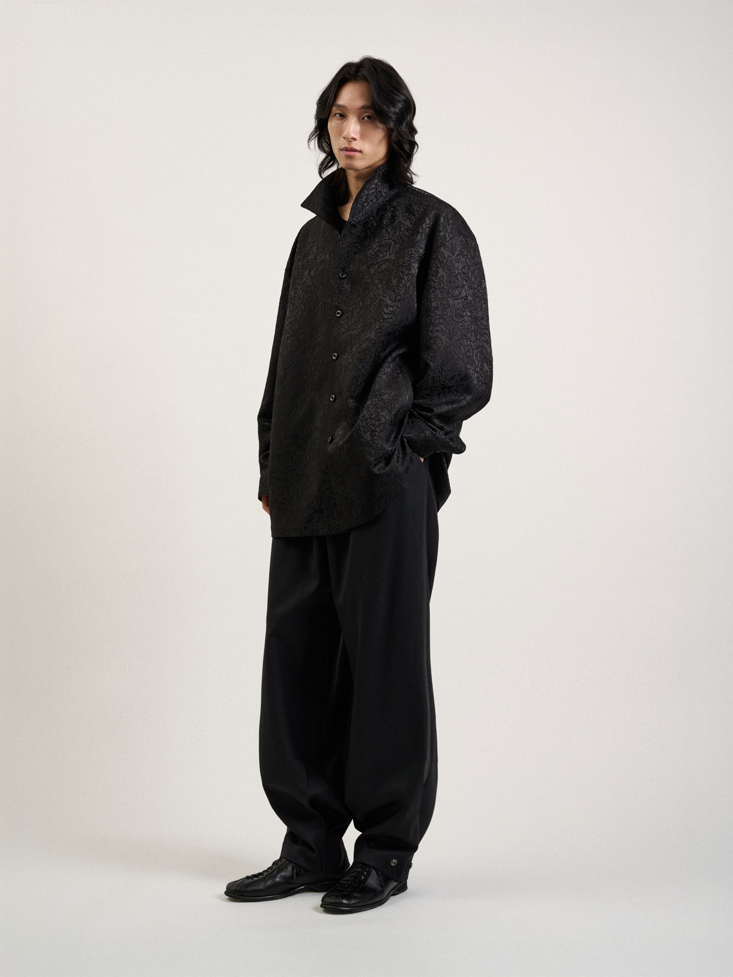 Over Sized Jacquard Shirt - Two color