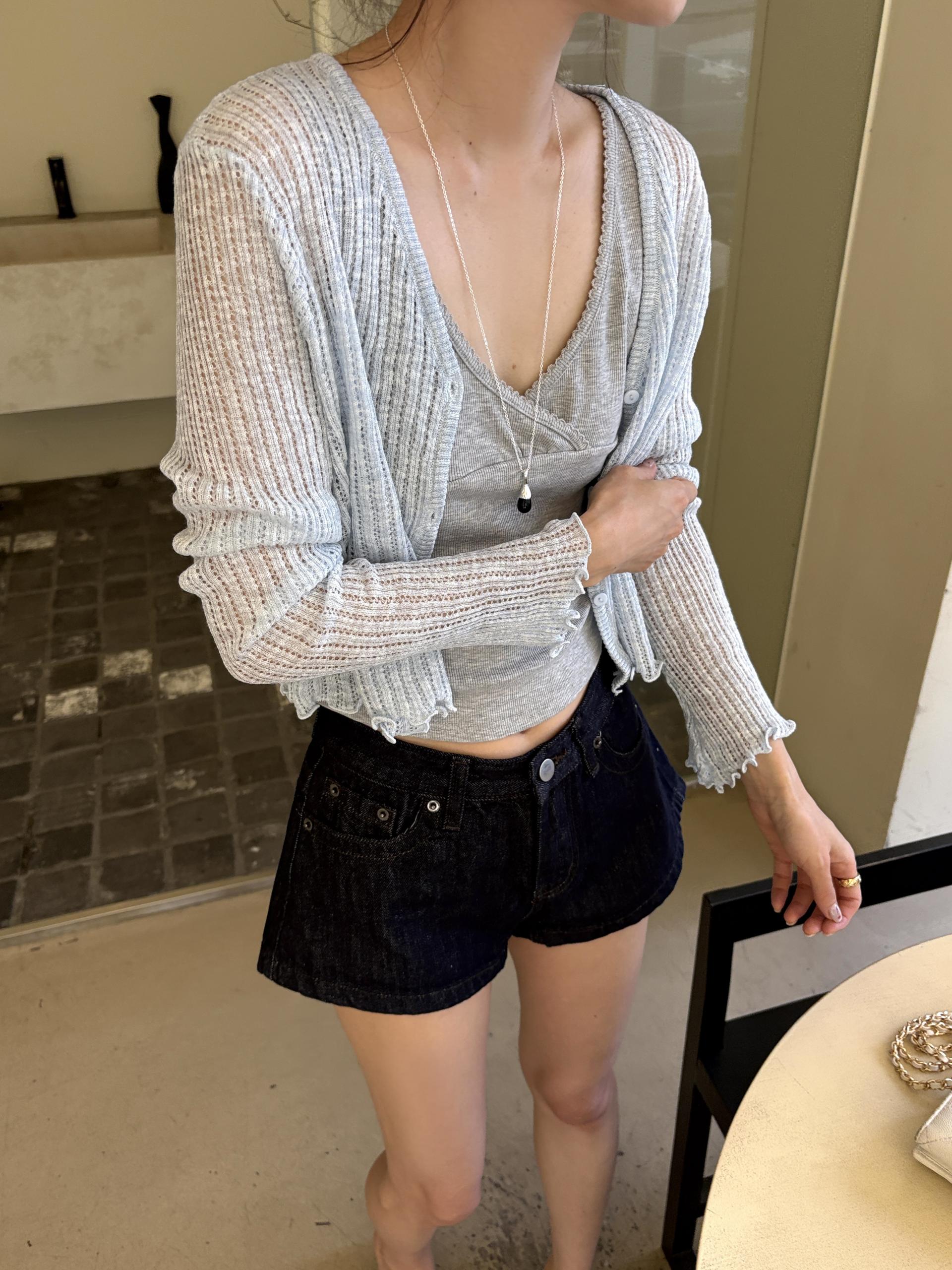 랩 레이스 레이어드 여름 뷔스티에 나시 티셔츠 | 3color