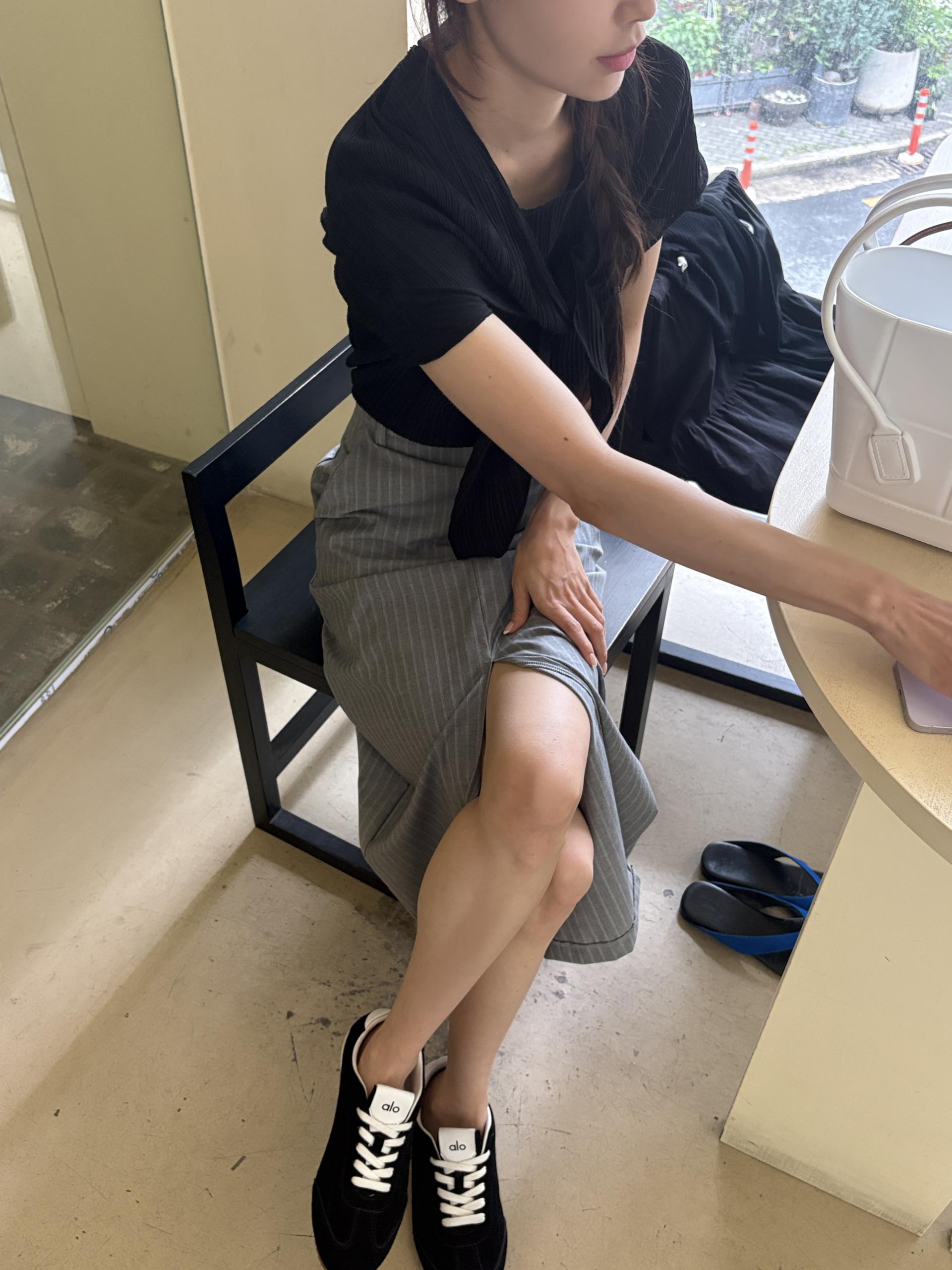 플리츠 스카프 숄 세트 보트넥 여름 캡소매 블라우스 | 4color