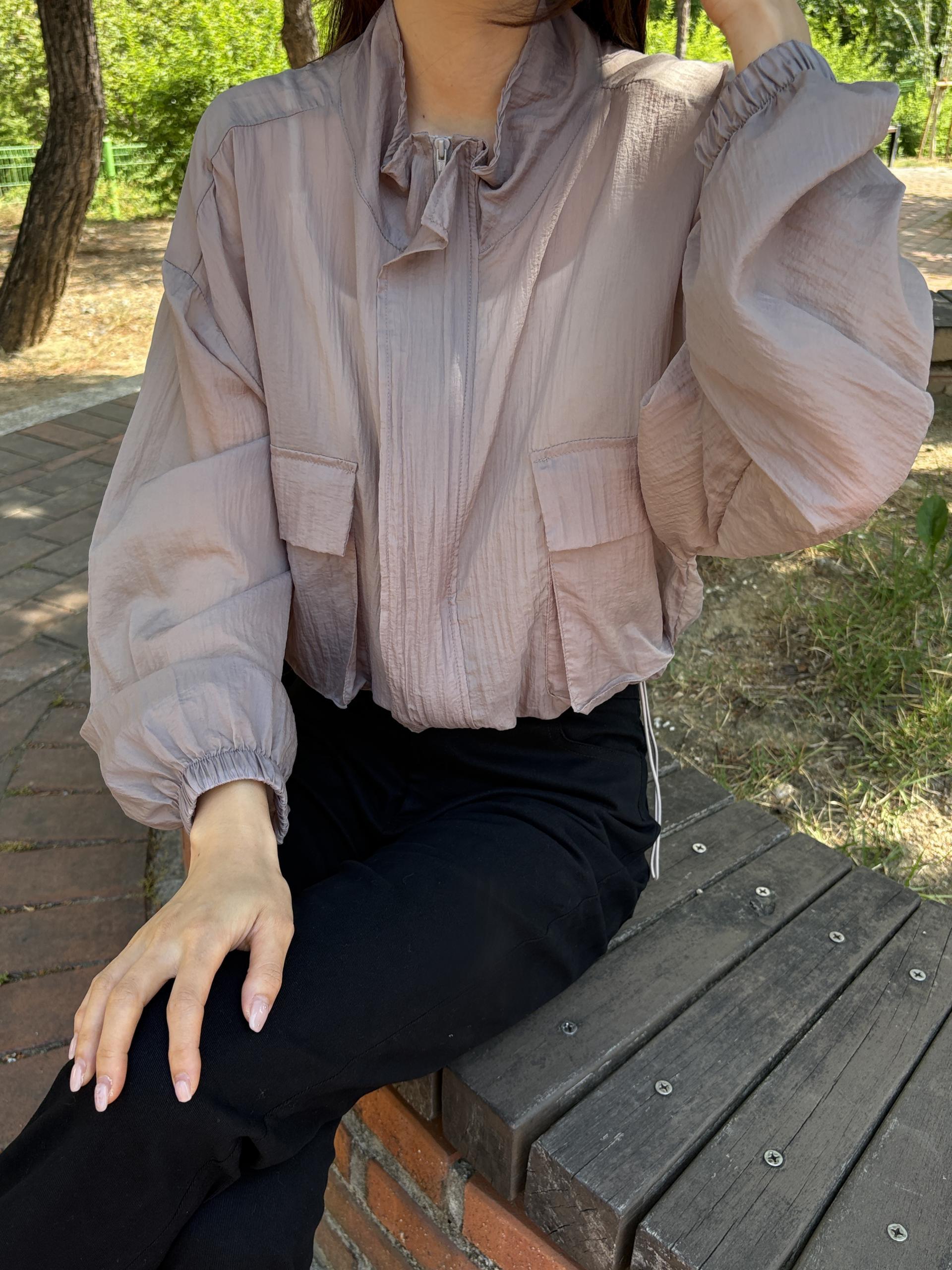 와샤 나일론 집업 하이넥 바람막이 점퍼 | 4color