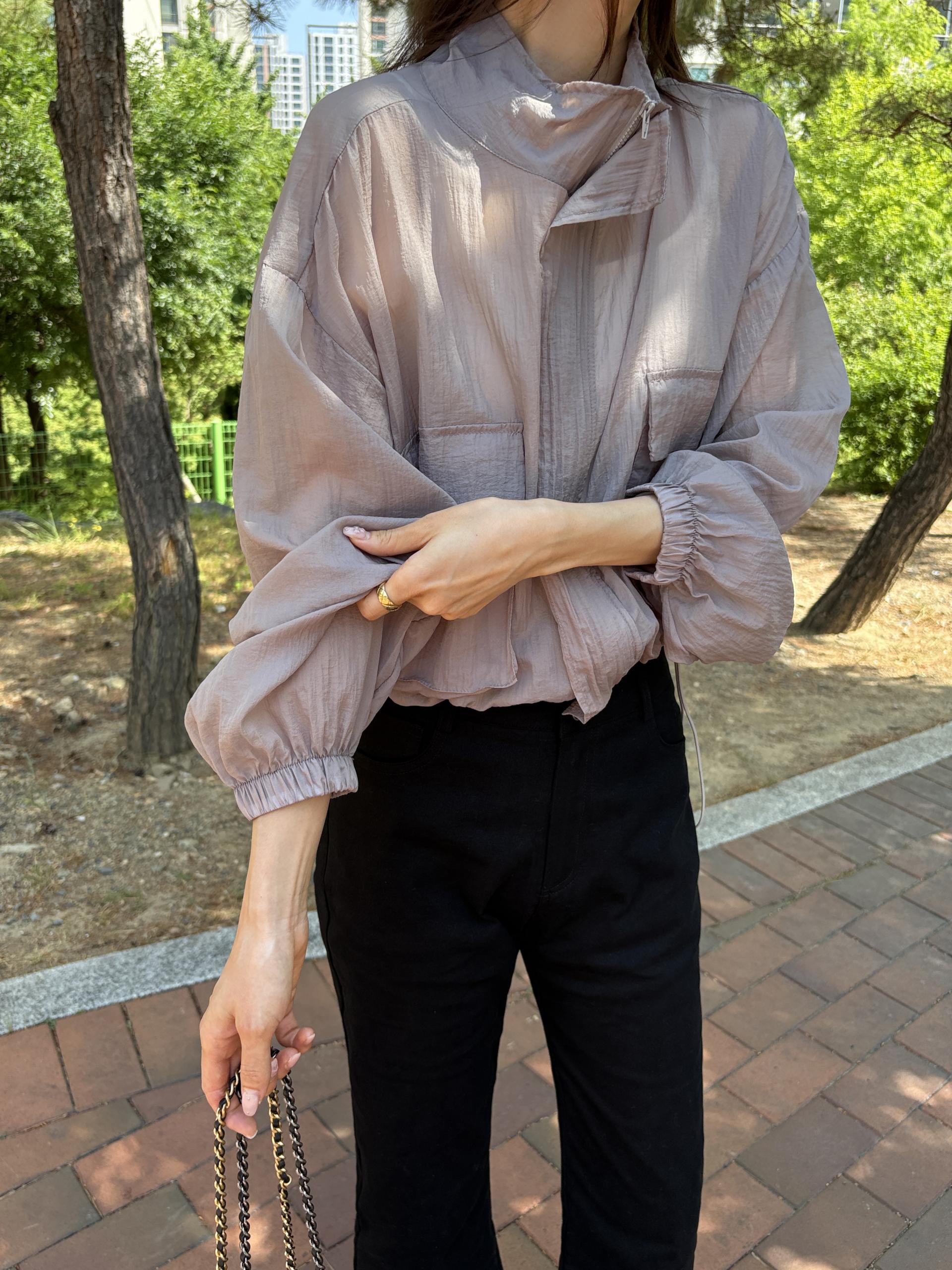 와샤 나일론 집업 하이넥 바람막이 점퍼 | 4color