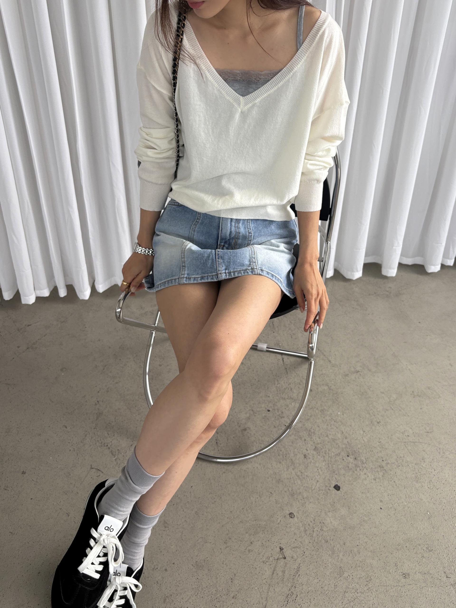 레이스 골지 스퀘어넥 슬림핏 가을 레이어드 이너 탑 끈나시 | 4color