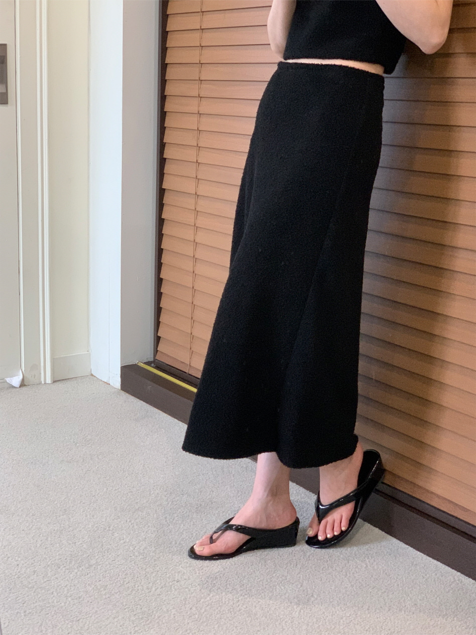 에나멜 레더 쪼리 여성 여름 발편한 키높이 웨지 6cm 미들 샌들 뮬힐 (아이보리, 실버, 블랙)