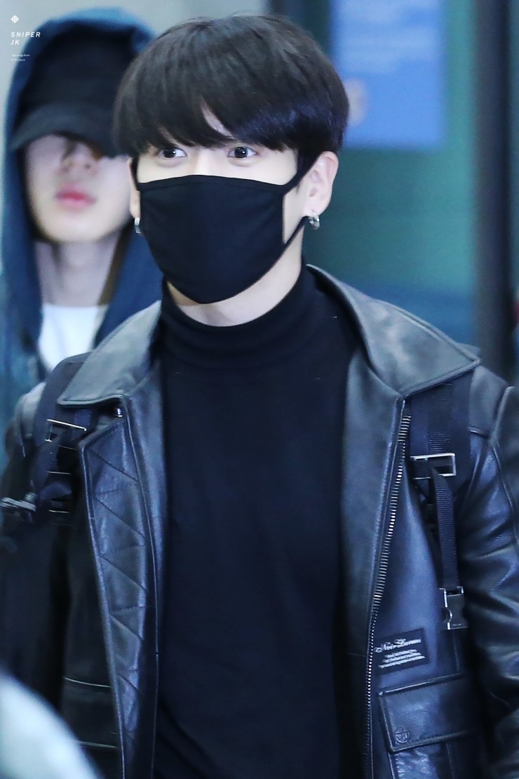 BTS ジョングク氏 レザーブルゾンジャケット : Noir Larmes