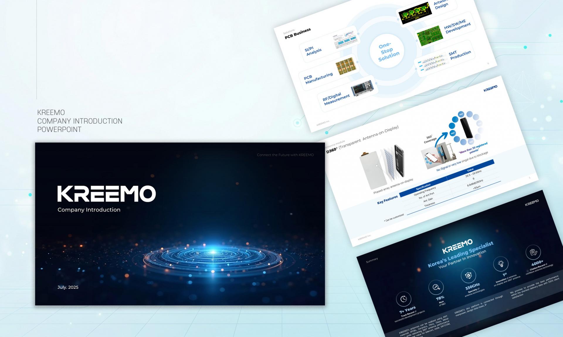 [IT·제조 I 회사소개서] KREEMO 기술 기업 회사소개서 영문 PPT 제작·디자인 : PPT 제작 포트폴리오 ...