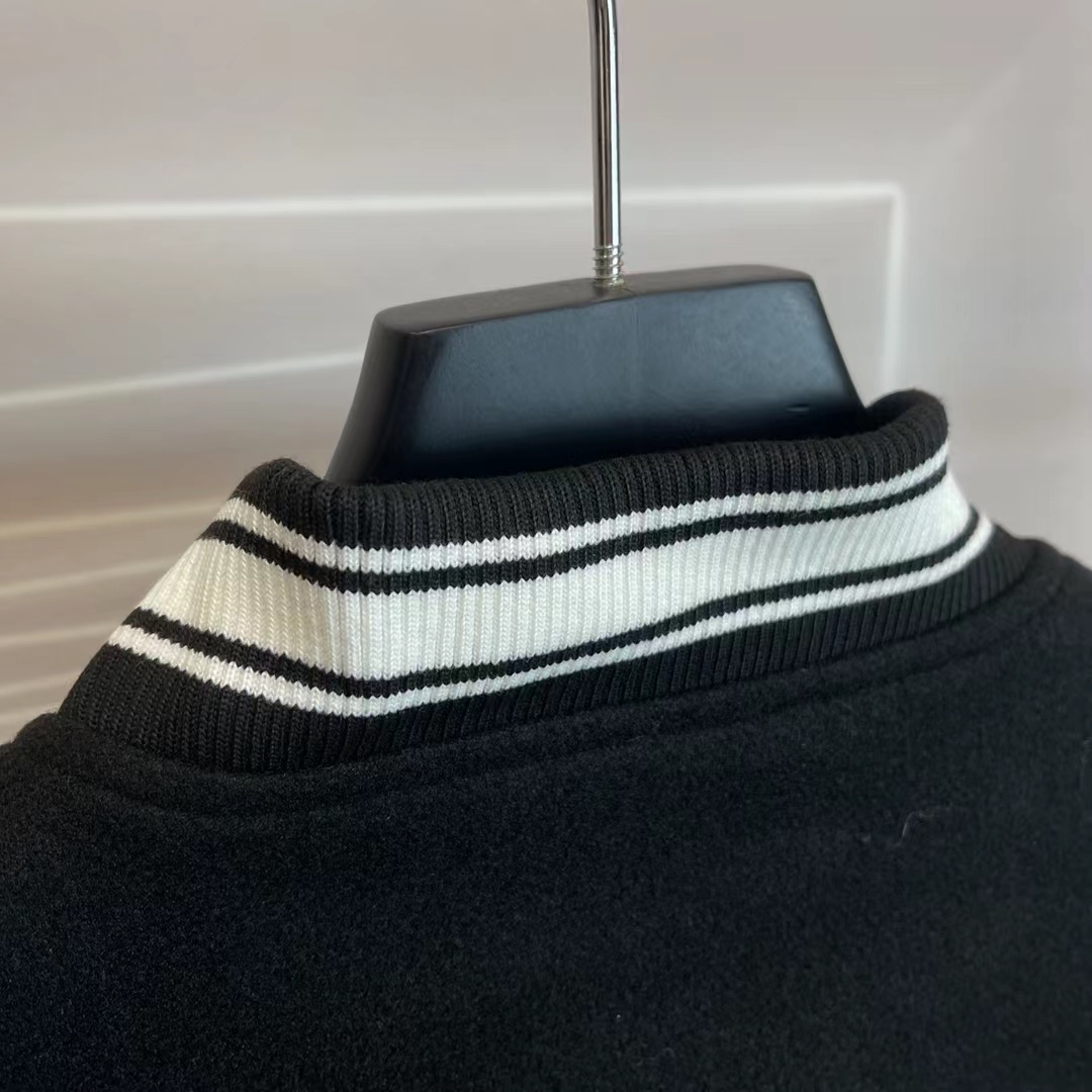 스투시 카센티노 울 바시티 자켓 블랙