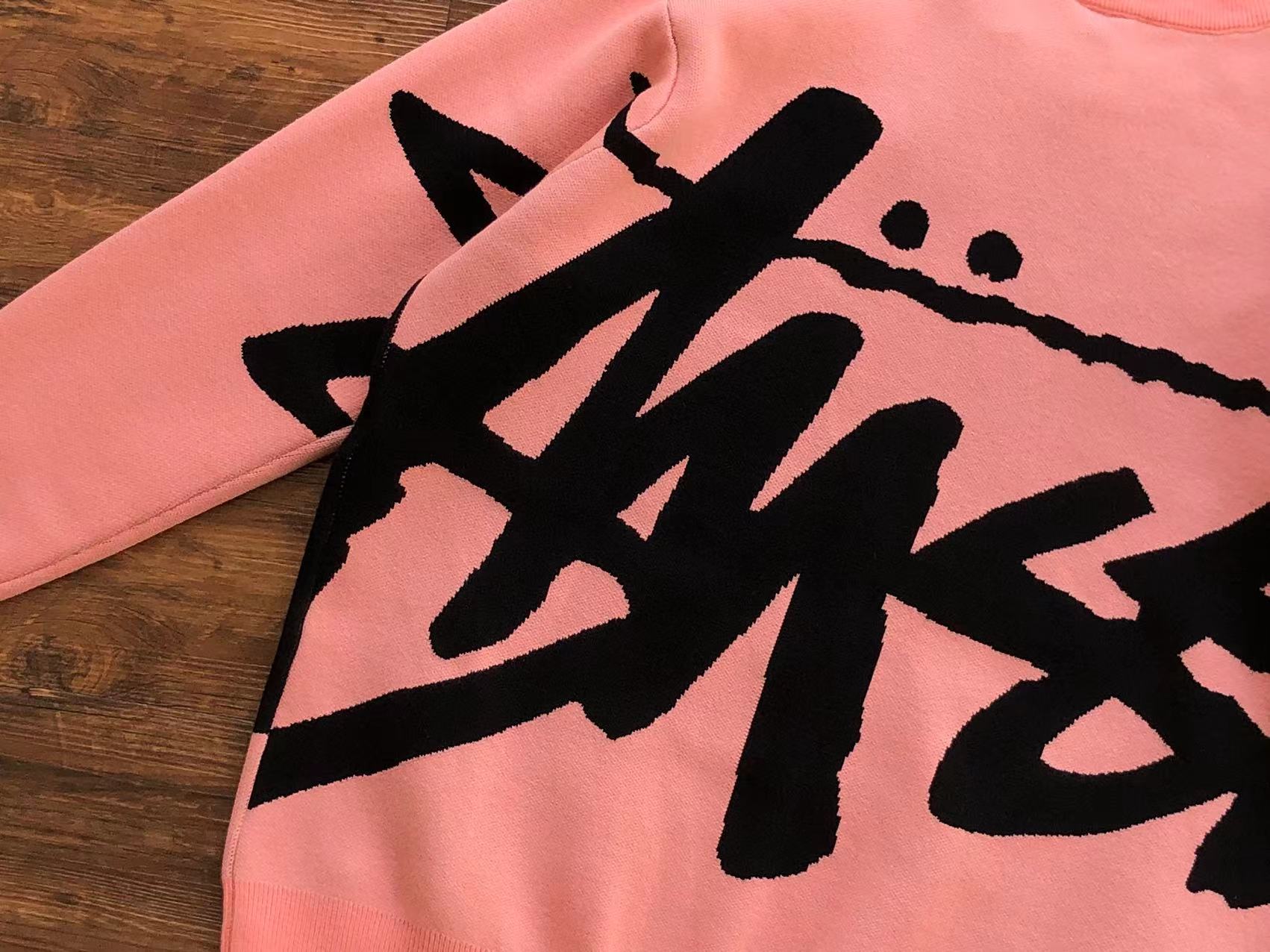 스투시 스탁 스웨터 핑크