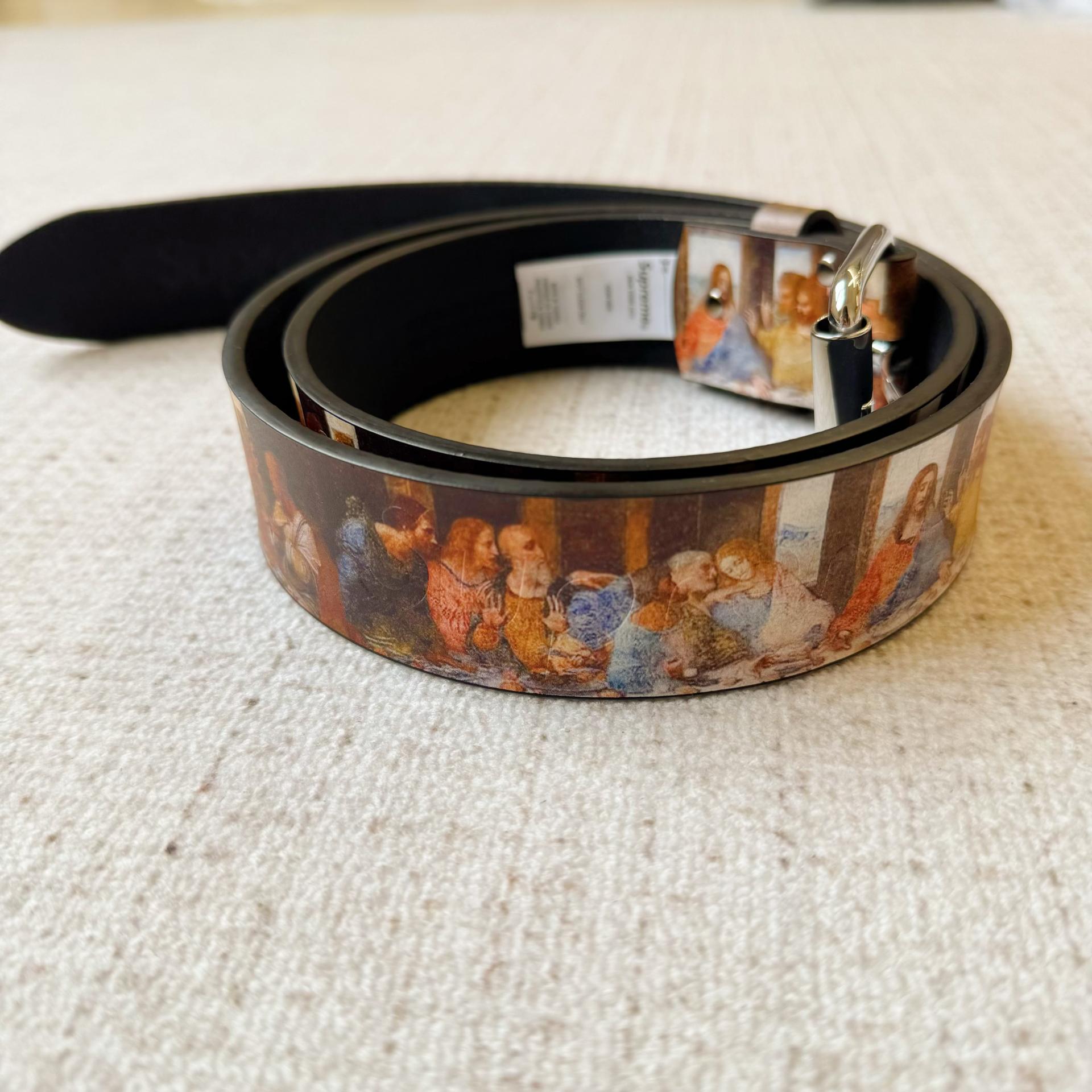 Supreme Last Supper Leather Belt Multicolor