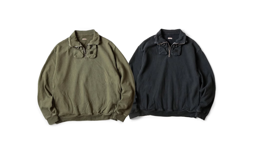 Kapital 캐피탈 플리스 니켈 4 하프 집 스웨트셔츠