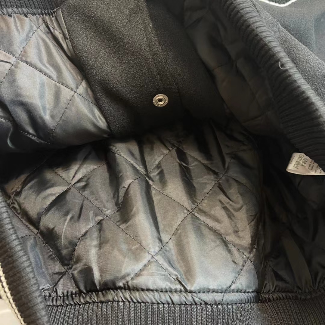 스투시 카센티노 울 바시티 자켓 블랙