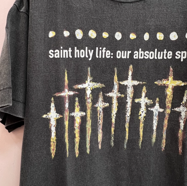 세인트 마이클 x 포 섬원 갓 FS 숏슬리브 티셔츠 블랙