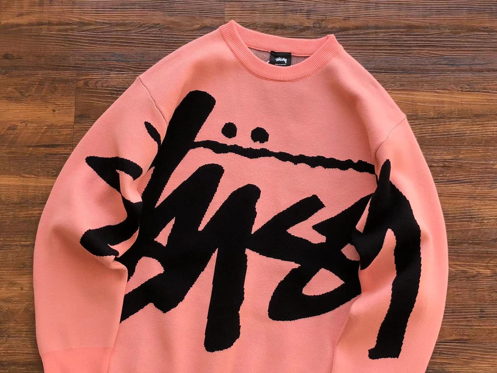 스투시 스탁 스웨터 핑크