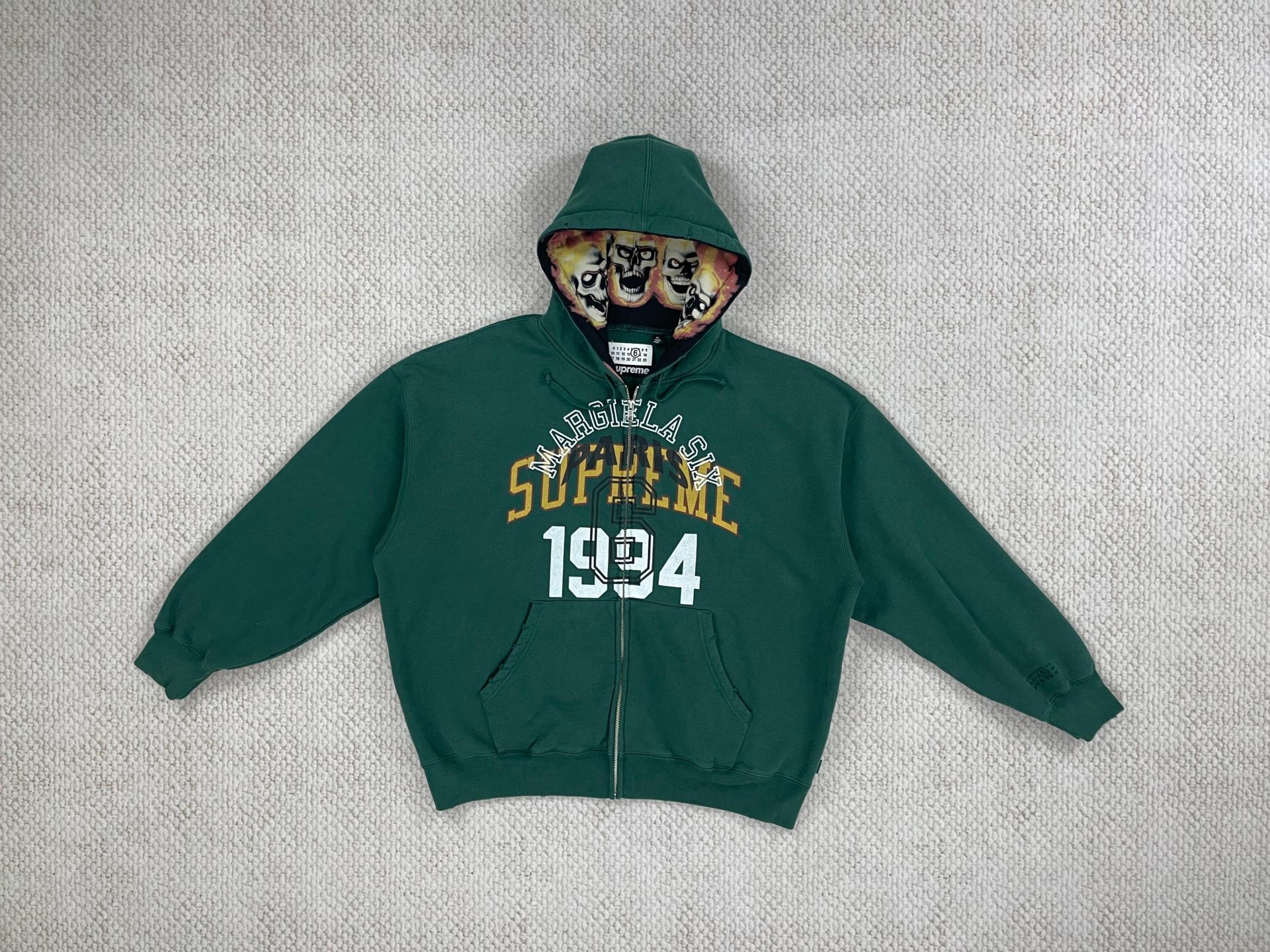 Supreme x MM6 Maison Margiela Zip Up Hooded Sweatshirt green - 24SS