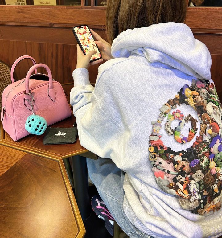 스투시 플러시 후드 블랙