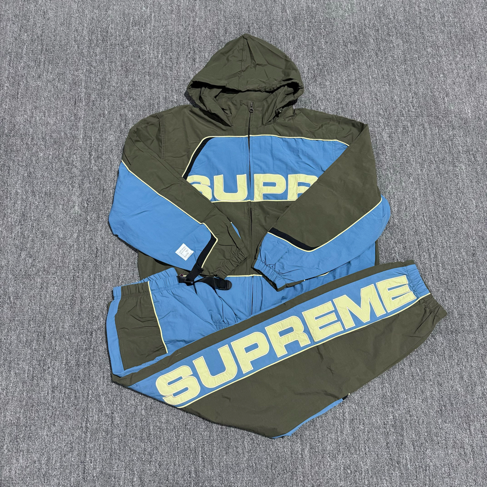 Supreme S Paneled Track suit green blue