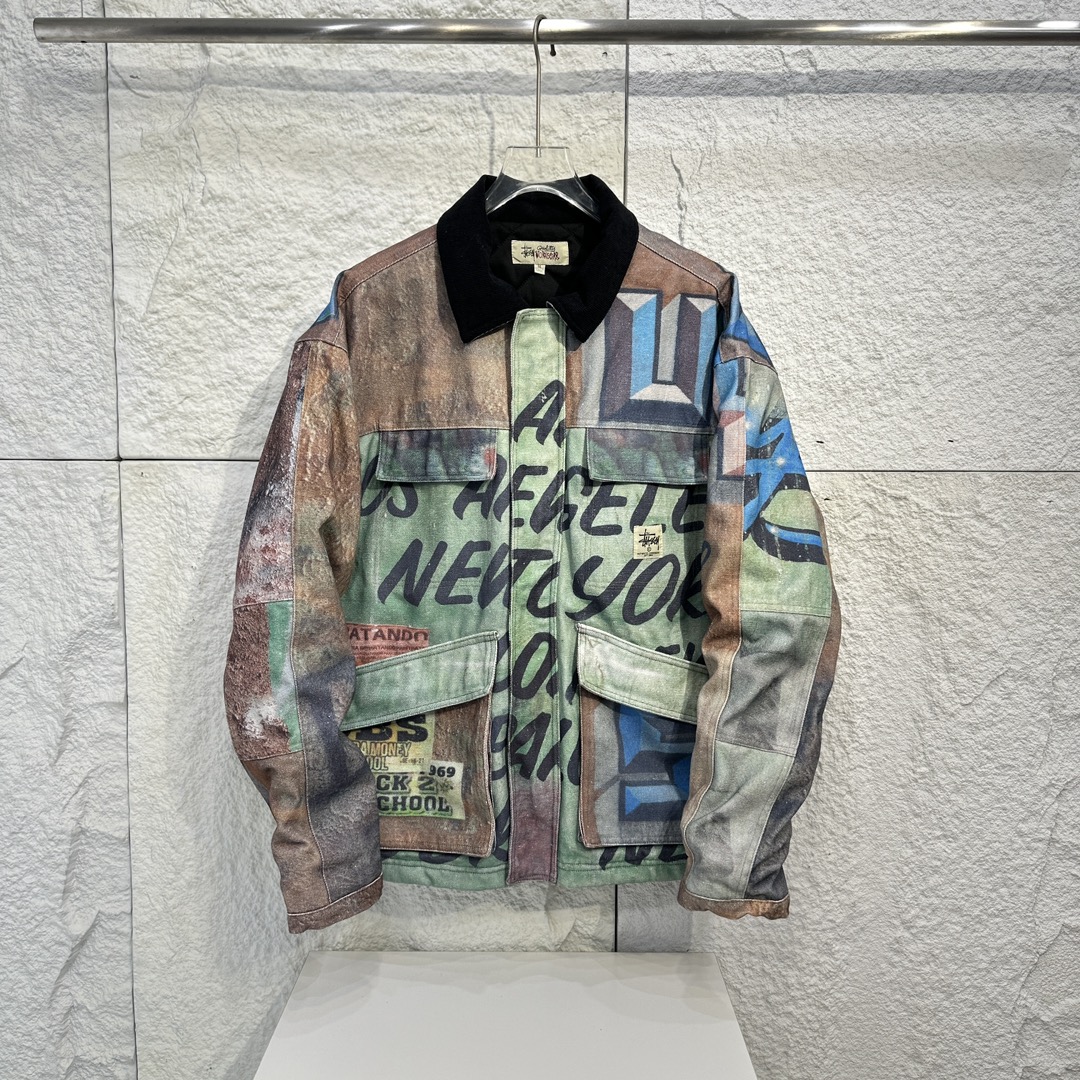 스투시 샵 자켓 알퐁소 캔버스 멀티